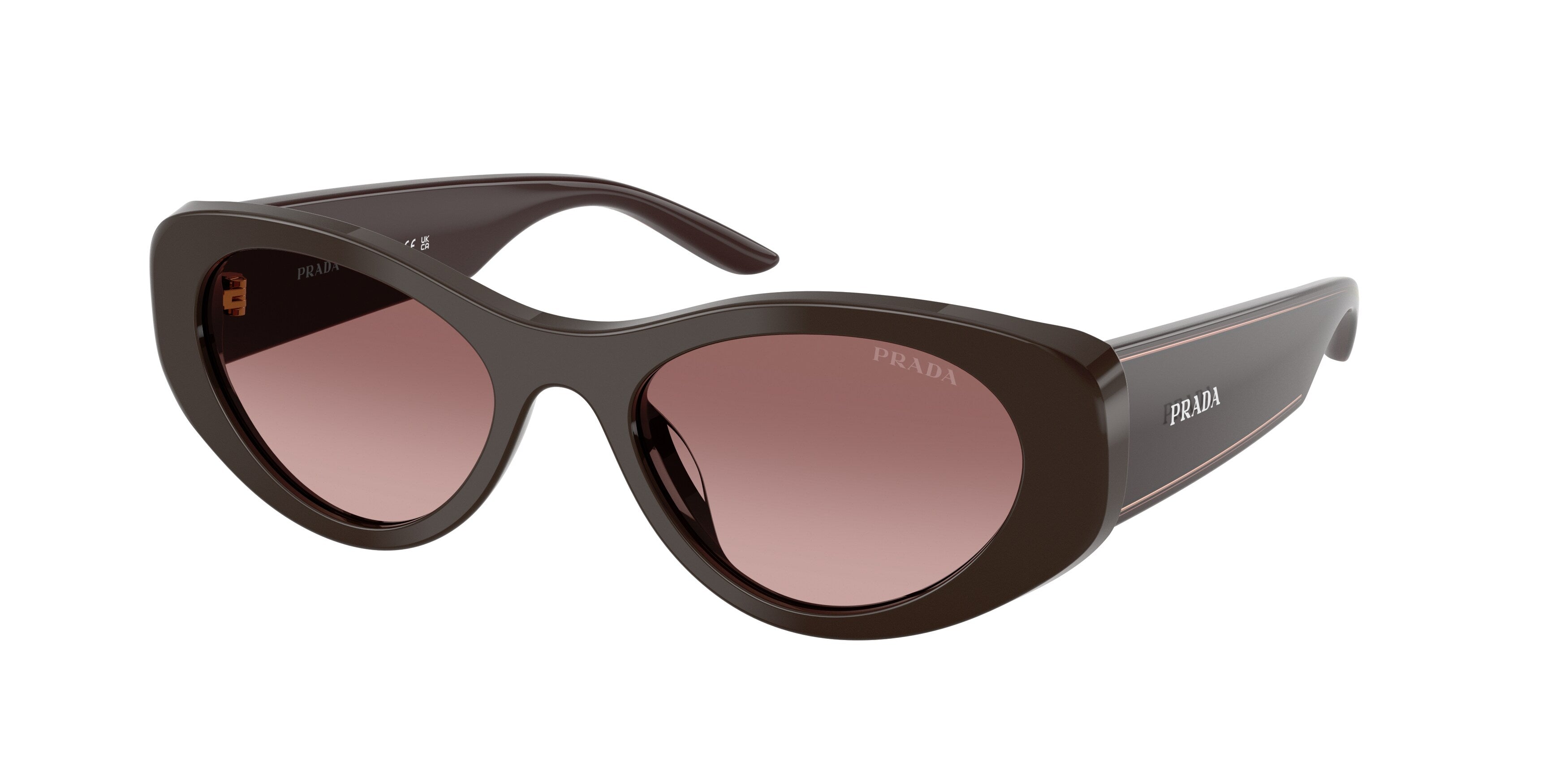 Prada Donna Prada PR D23SU 27I51B Occhiali da sole Acetato Marrone Marrone Rotonda Normale Sfumato Prada Donna Prada PR D23SU 27I51B Occhiali da sole Acetato Marrone Marrone Rotonda Normale Sfumato