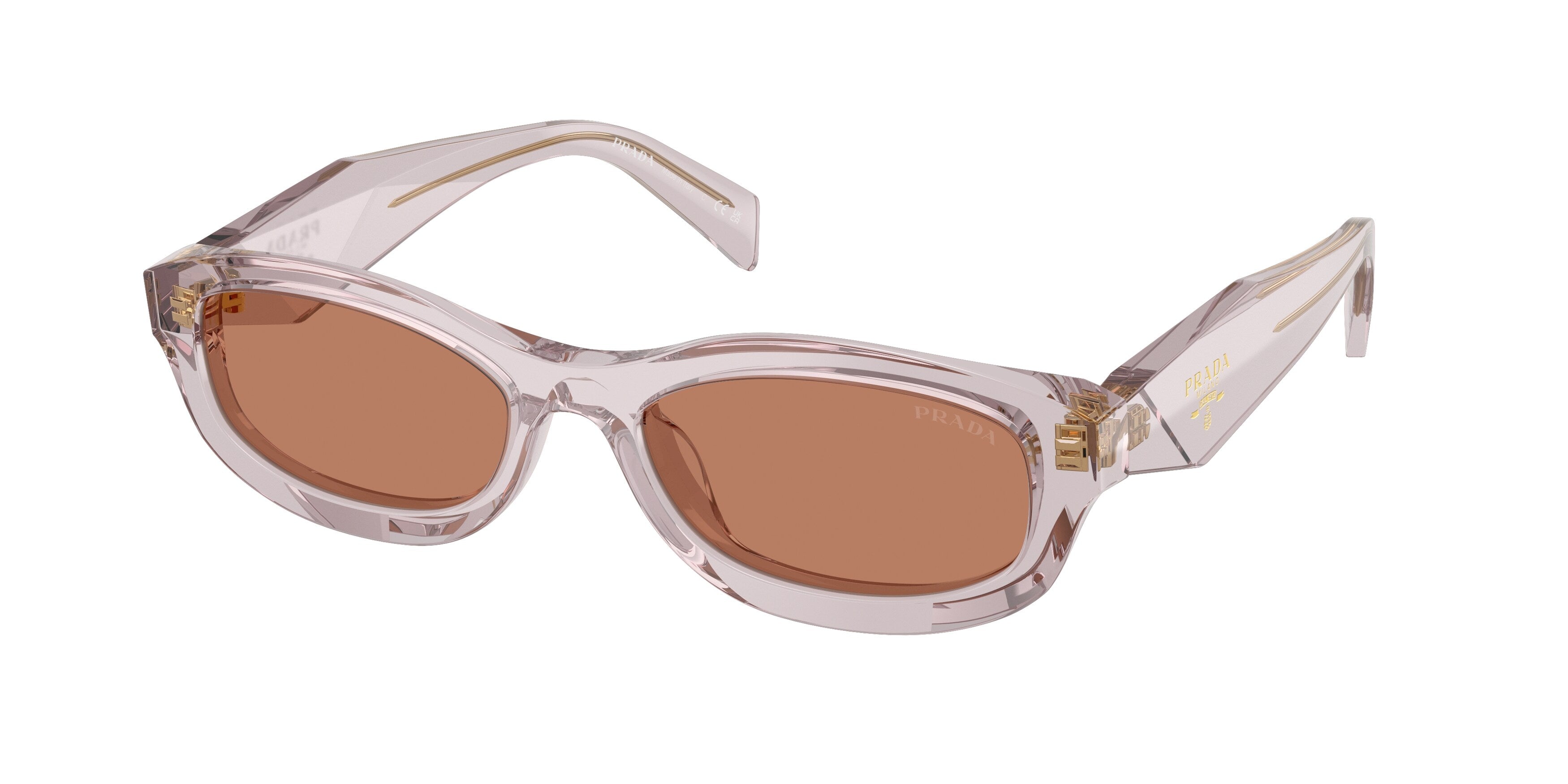 Prada Donna Prada PR D24S 12W10I Occhiali da sole Acetato Viola Marrone Pillow Normale