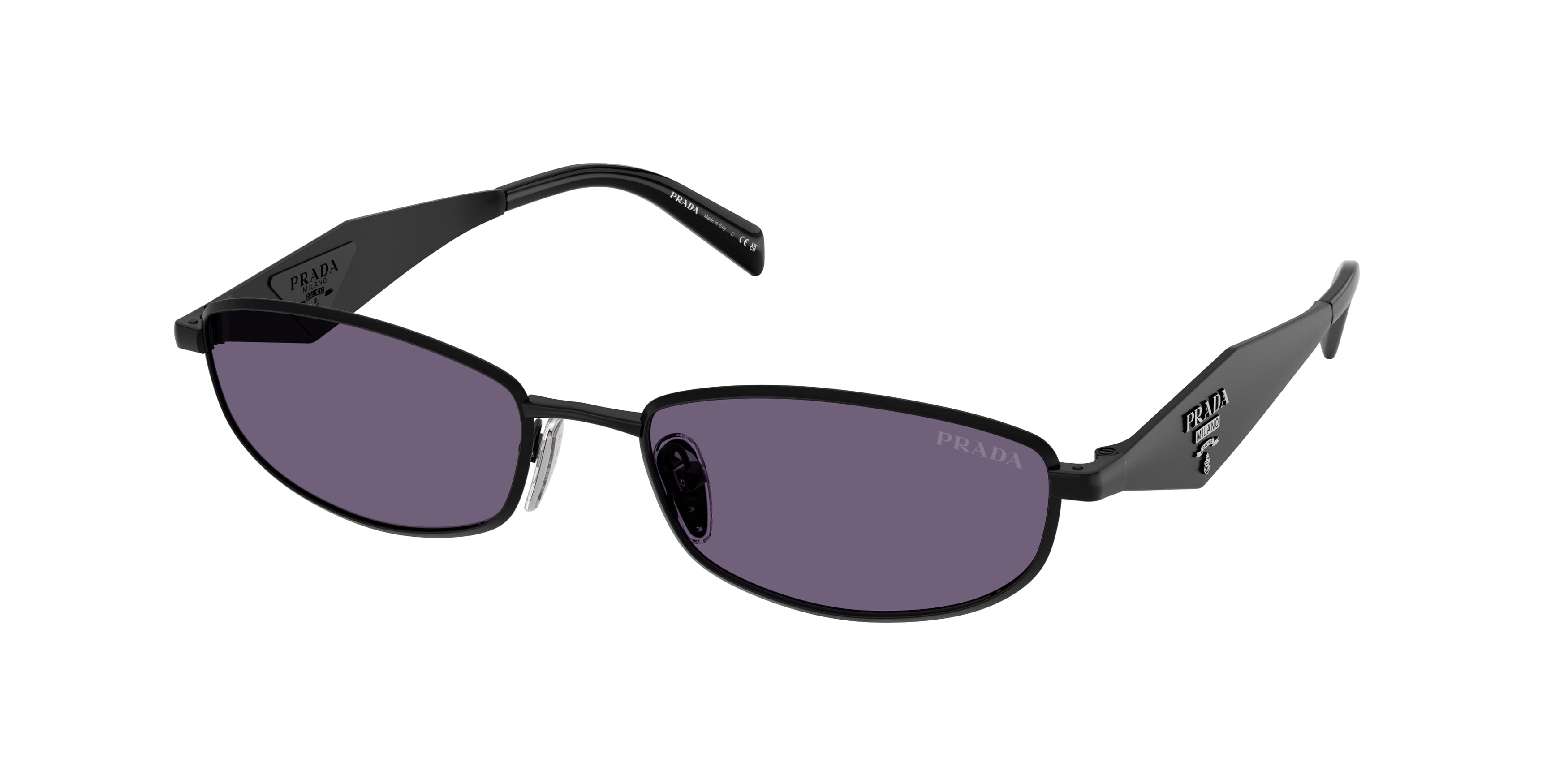 Prada Donna Prada PR D51S 7AB70W Occhiali da sole Metallo Nero Viola Rotonda Normale Prada Donna Prada PR D51S 7AB70W Occhiali da sole Metallo Nero Viola Rotonda Normale