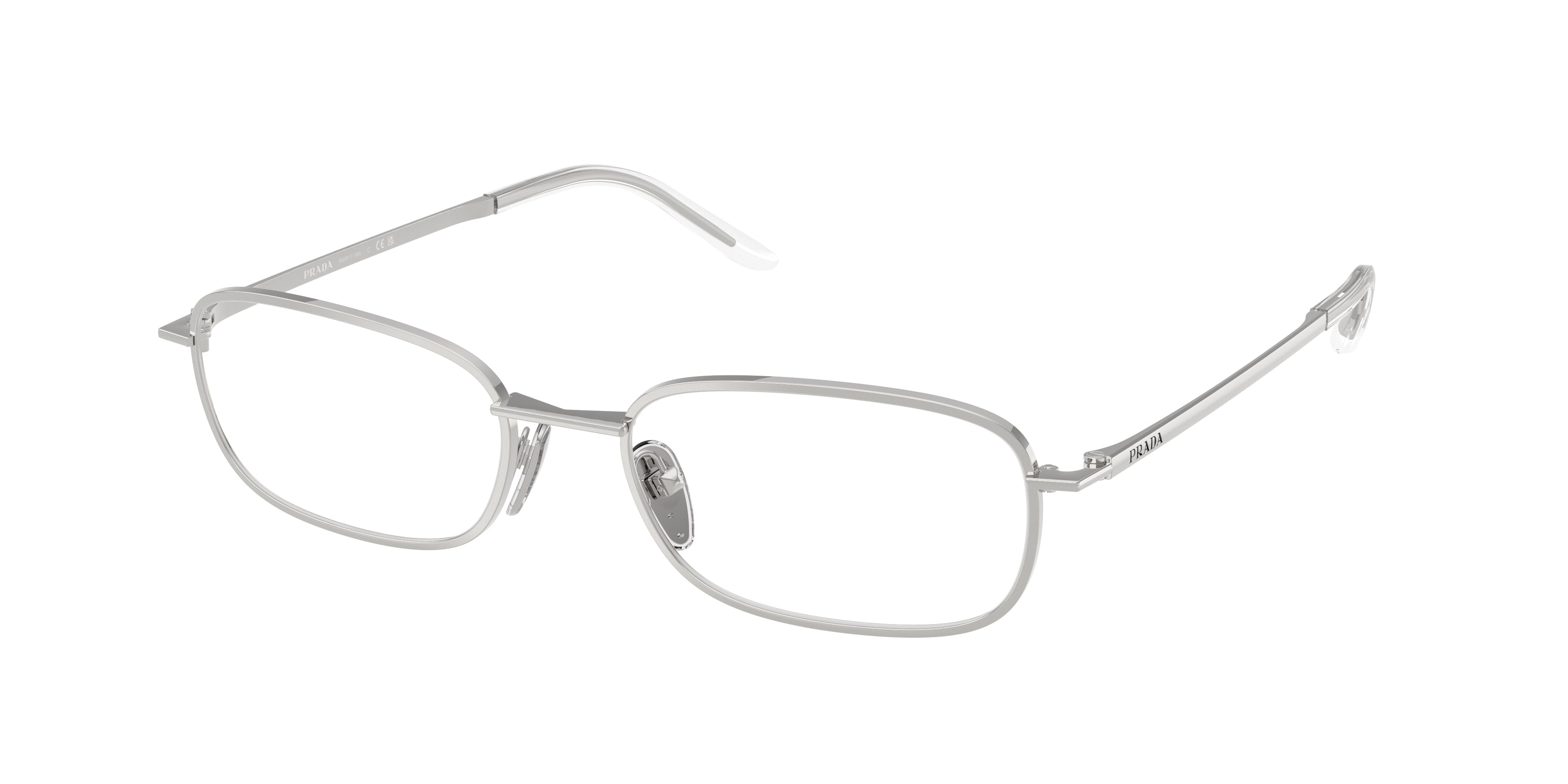Prada Donna Prada PR D56V 1BC1O1 Montature da vista Metallo Argento Trasparente Pillow Normale