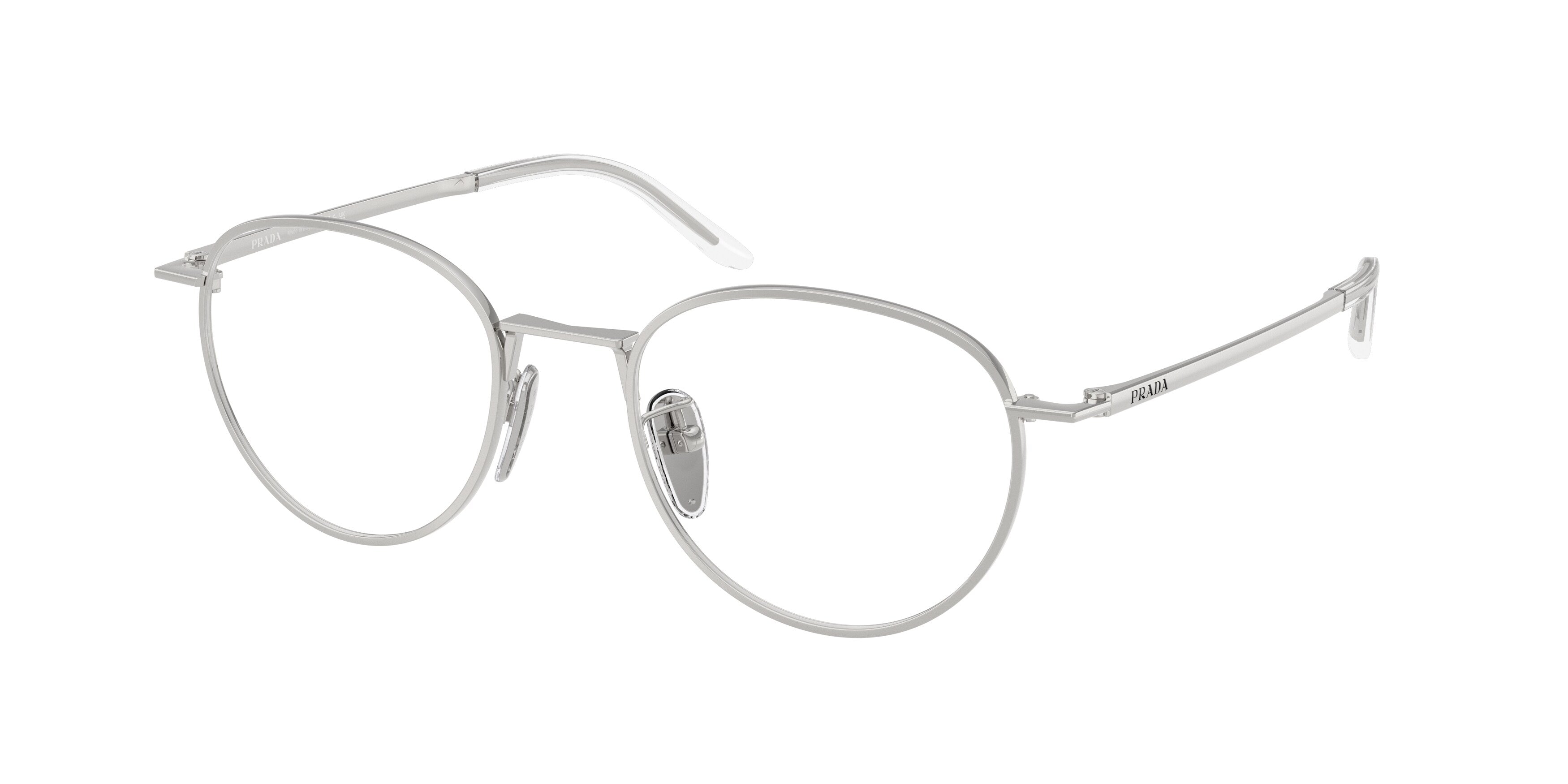 Prada Donna Prada PR D57VD 1BC1O1 Montature da vista Metallo Argento Trasparente Pantos Normale
