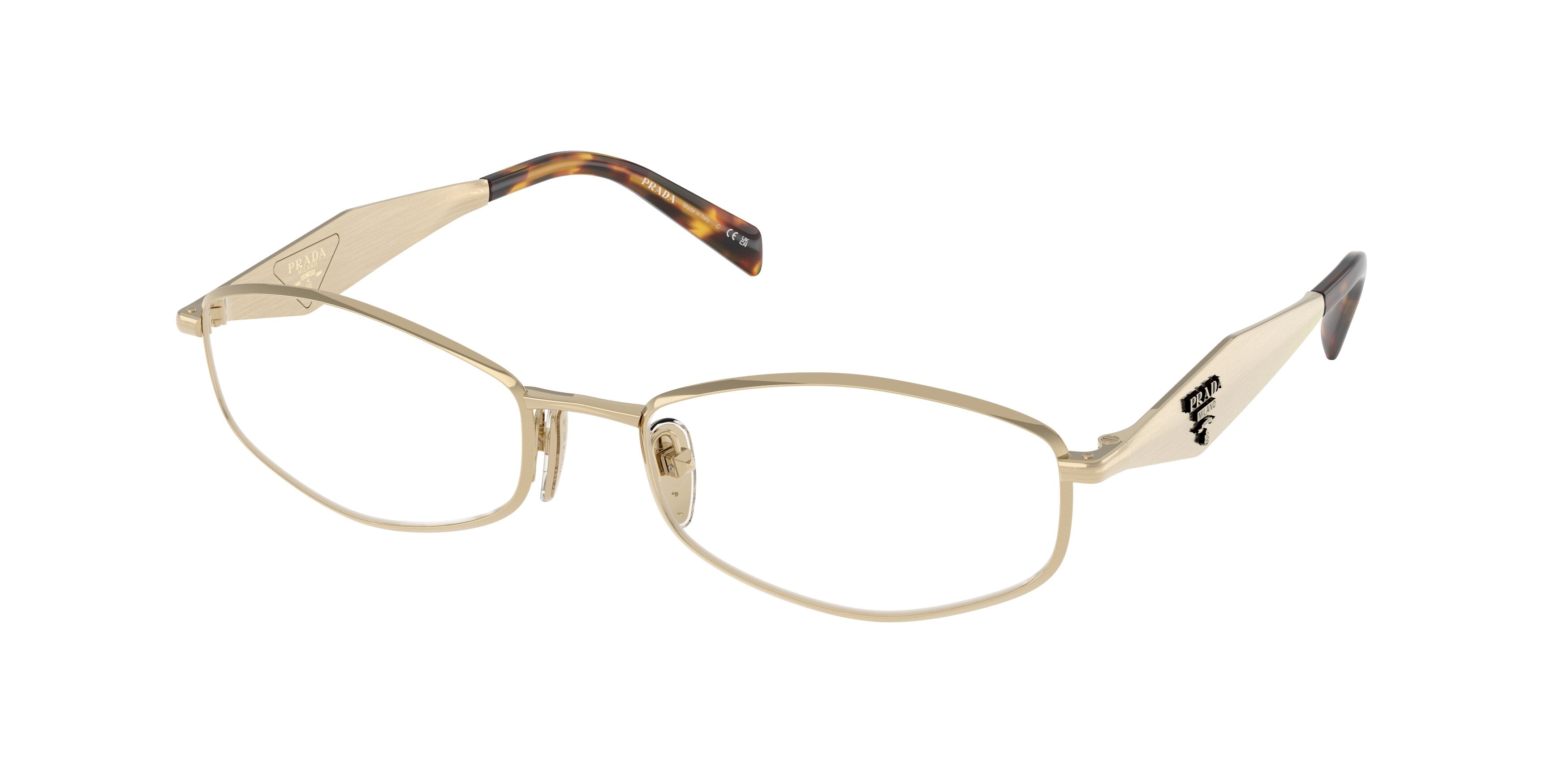 Prada Donna Prada PR D58V ZVN1O1 Montature da vista Metallo Oro Trasparente Rotonda Normale Prada Donna Prada PR D58V ZVN1O1 Montature da vista Metallo Oro Trasparente Rotonda Normale