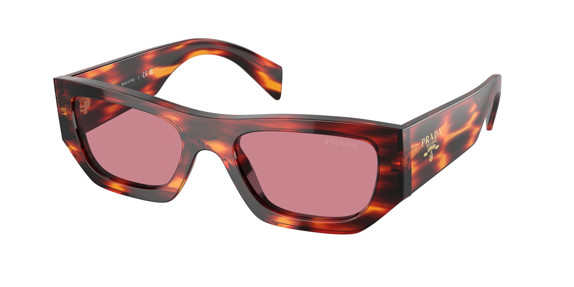 Prada Unisex Prada PR A01S 13O80B Occhiali da sole Acetato Rosso Viola Pillow Normale Prada Unisex Prada PR A01S 13O80B Occhiali da sole Acetato Rosso Viola Pillow Normale