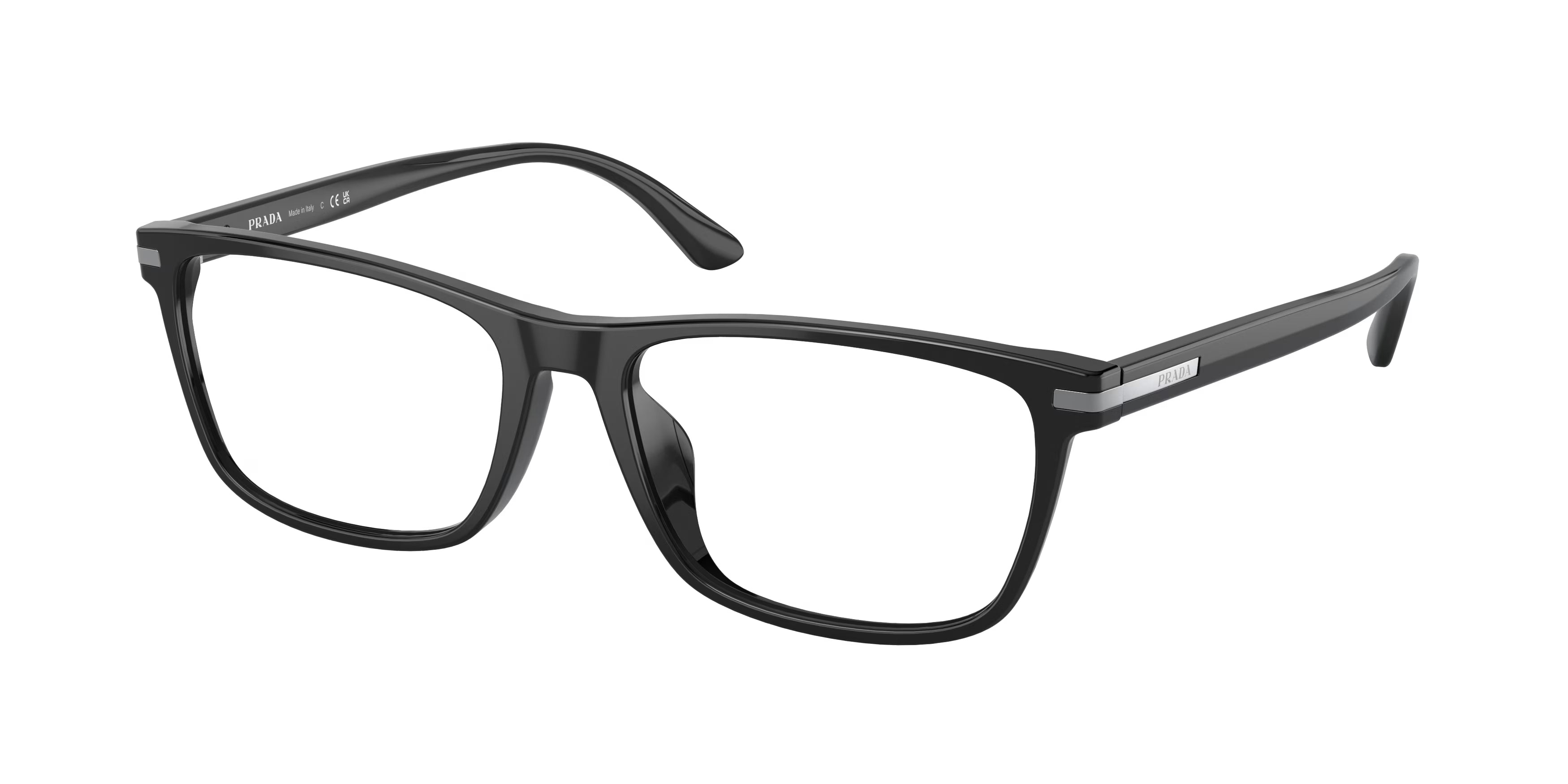 Prada Uomo Prada PR 01ZVD 1AB1O1 Montature da vista Acetato Nero Trasparente Squadrata Normale Prada Uomo Prada PR 01ZVD 1AB1O1 Montature da vista Acetato Nero Trasparente Squadrata Normale