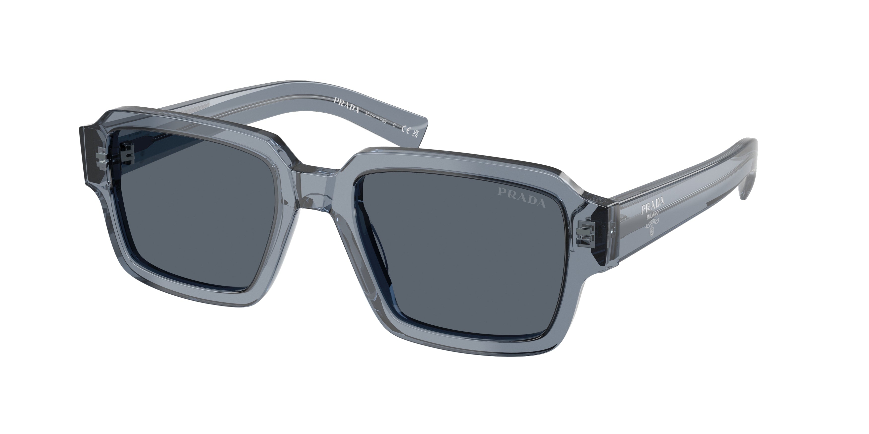 Prada Uomo Prada PR 02ZS 17T07T Occhiali da sole Acetato Blu Blu Squadrata Normale