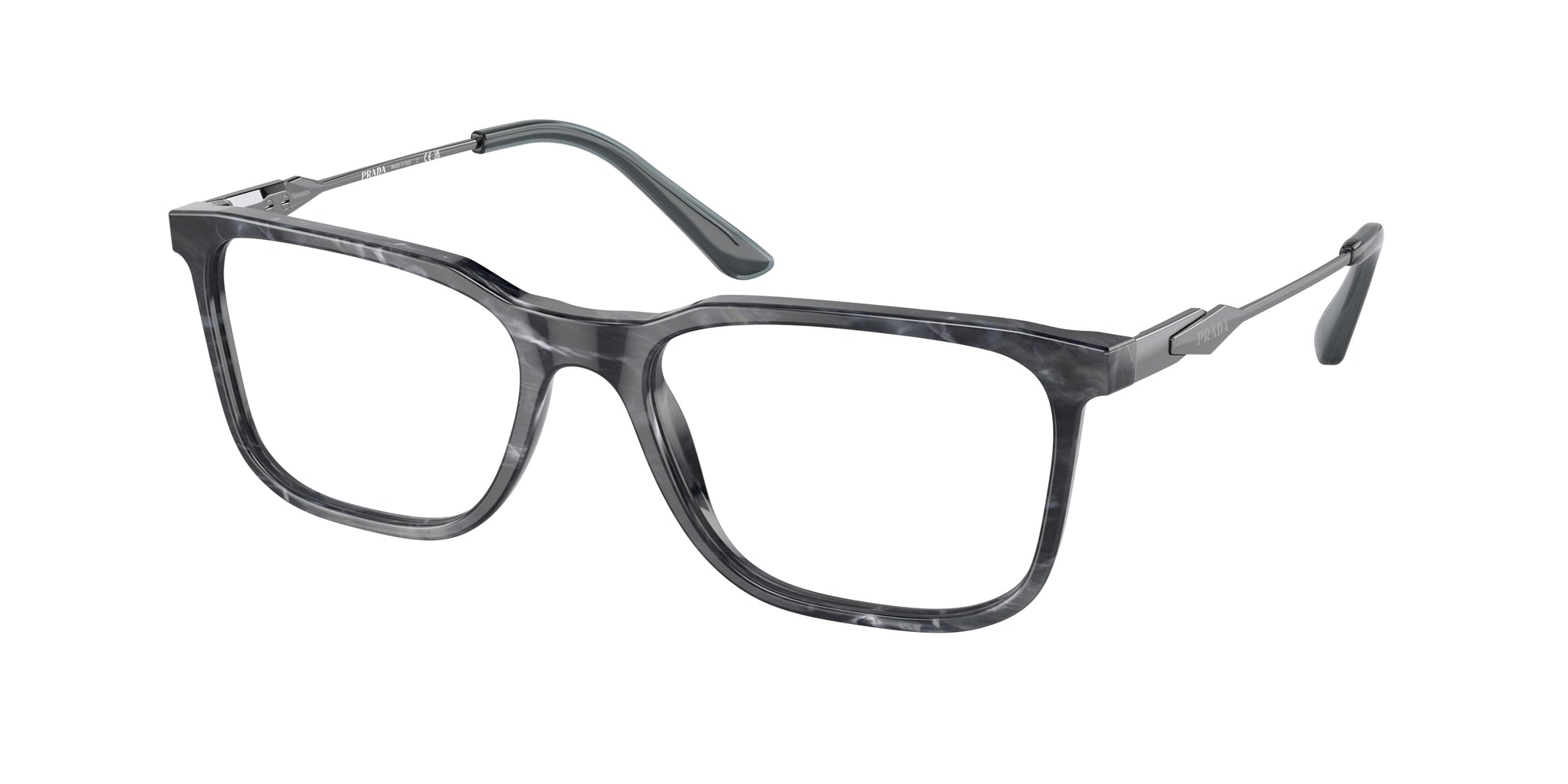 Prada Uomo Prada PR 05ZV 13F1O1 Montature da vista Acetato Grigio Squadrata