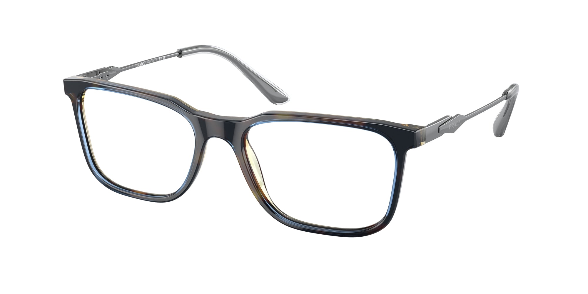 Prada Uomo Prada PR 05ZV ZXH1O1 Montature da vista Acetato Tartaruga Trasparente Squadrata Normale Prada Uomo Prada PR 05ZV ZXH1O1 Montature da vista Acetato Tartaruga Trasparente Squadrata Normale