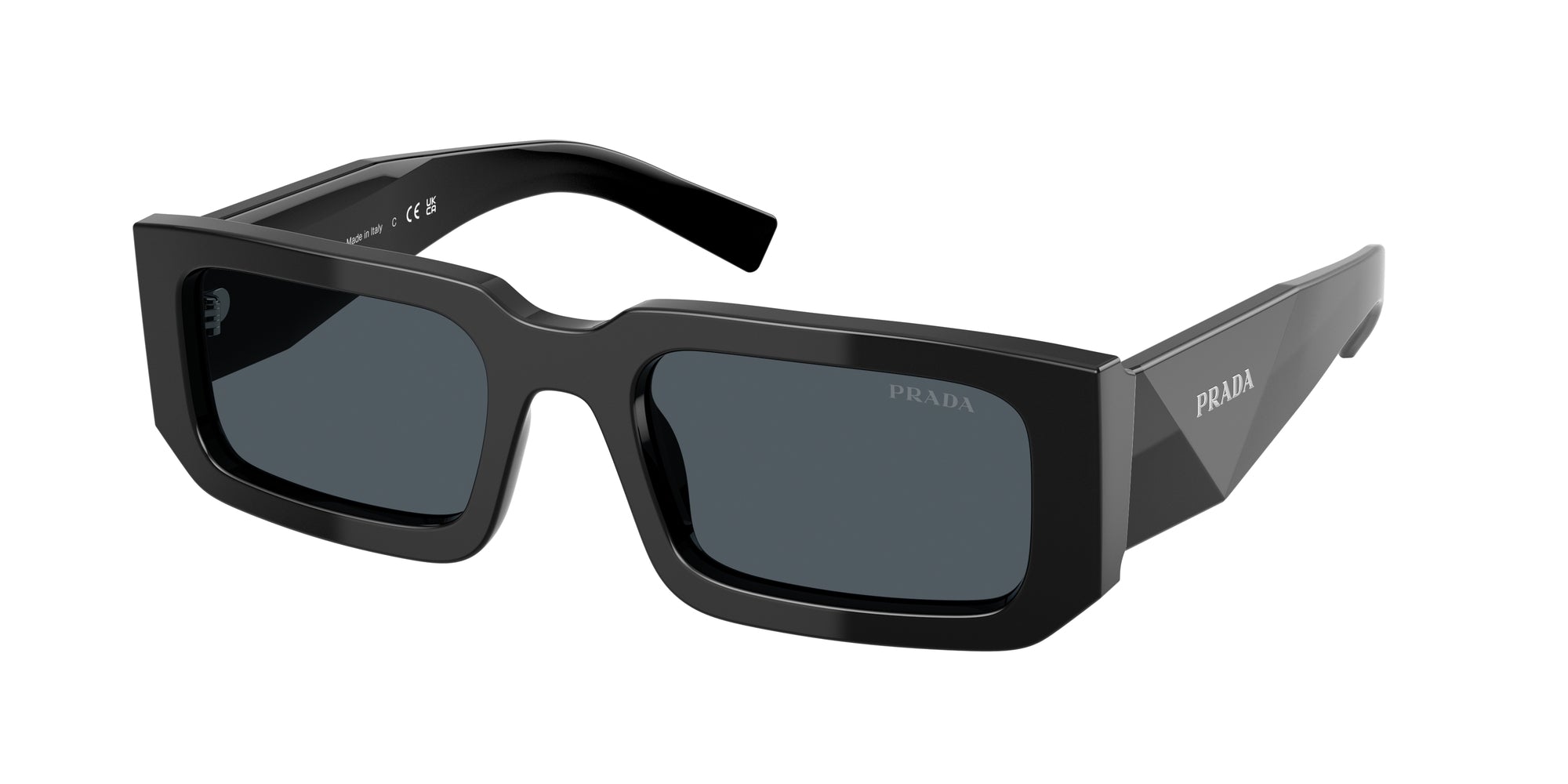 Prada Uomo Prada PR 06YS 16K2K1 Occhiali da sole Acetato Nero Grigio Squadrata Normale Prada Uomo Prada PR 06YS 16K2K1 Occhiali da sole Acetato Nero Grigio Squadrata Normale