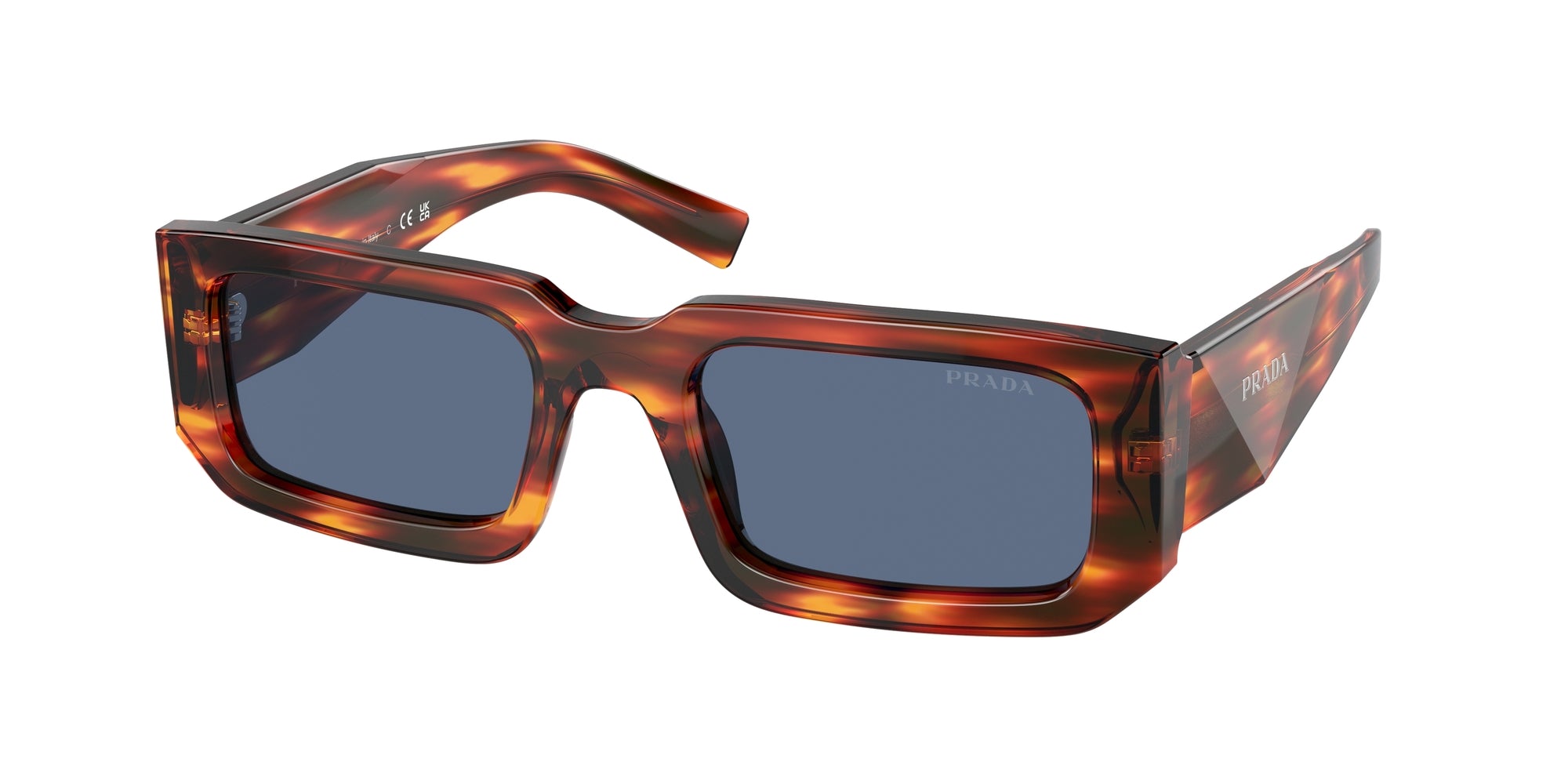Prada Uomo Prada PR 06YS 17R06A Occhiali da sole Acetato Marrone Blu Squadrata Normale Prada Uomo Prada PR 06YS 17R06A Occhiali da sole Acetato Marrone Blu Squadrata Normale
