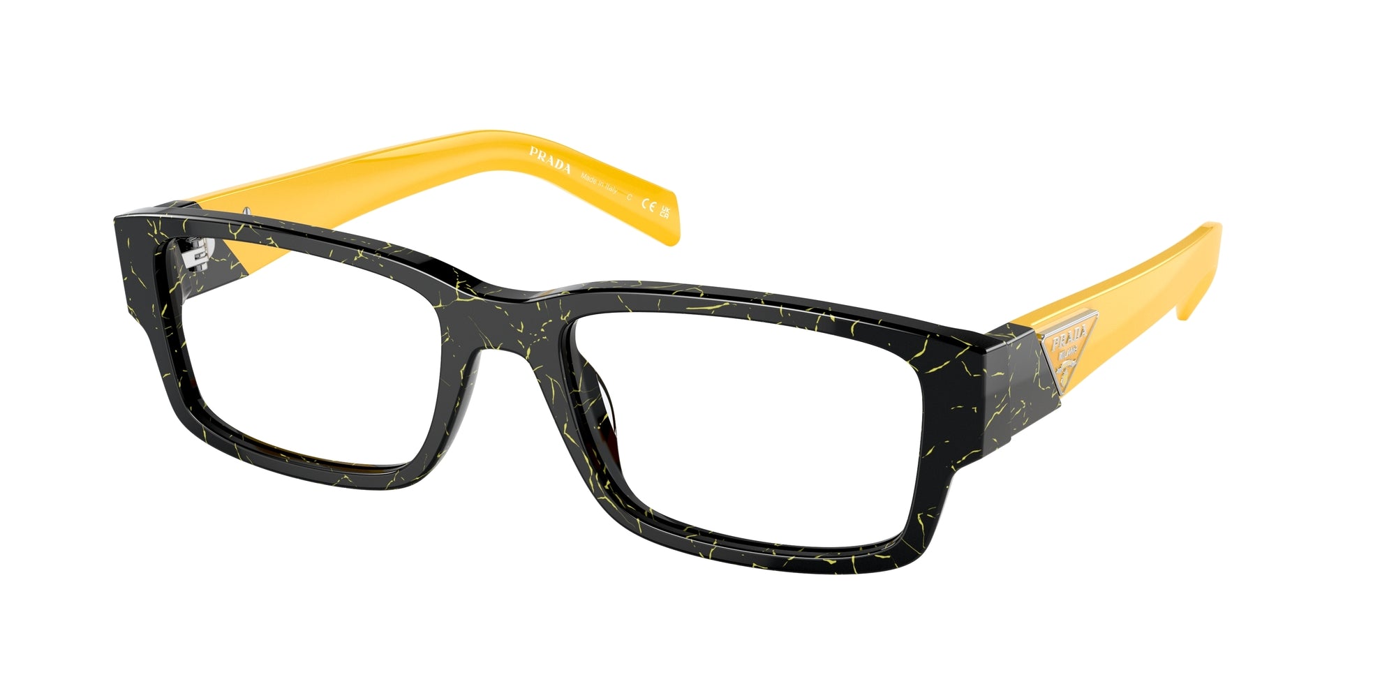 Prada Uomo Prada PR 07ZV 19D1O1 Montature da vista Acetato Nero Squadrata Normale