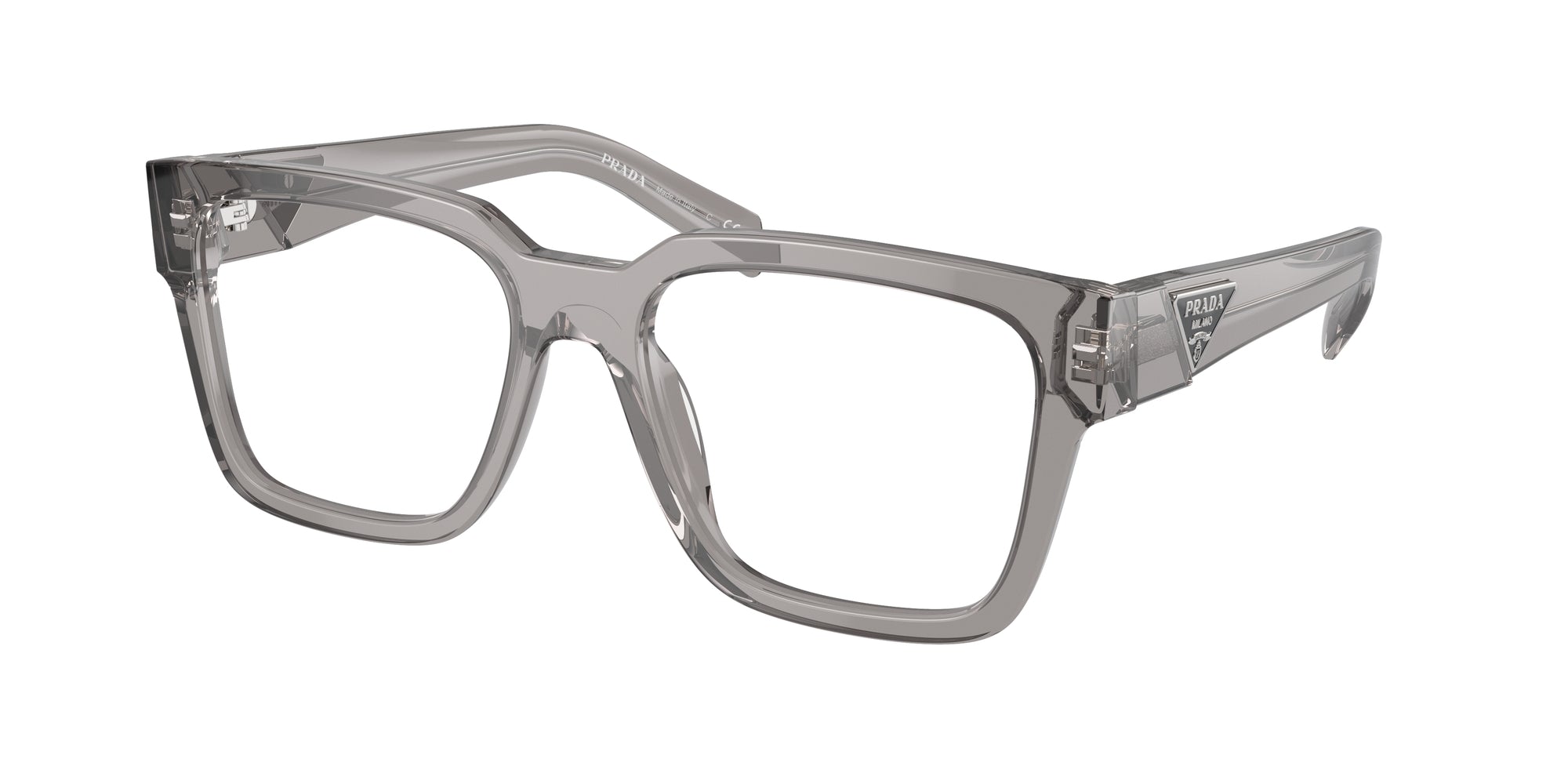Prada Uomo Prada PR 08ZV 18S1O1 Montature da vista Acetato Grigio Squadrata Normale Prada Uomo Prada PR 08ZV 18S1O1 Montature da vista Acetato Grigio Squadrata Normale