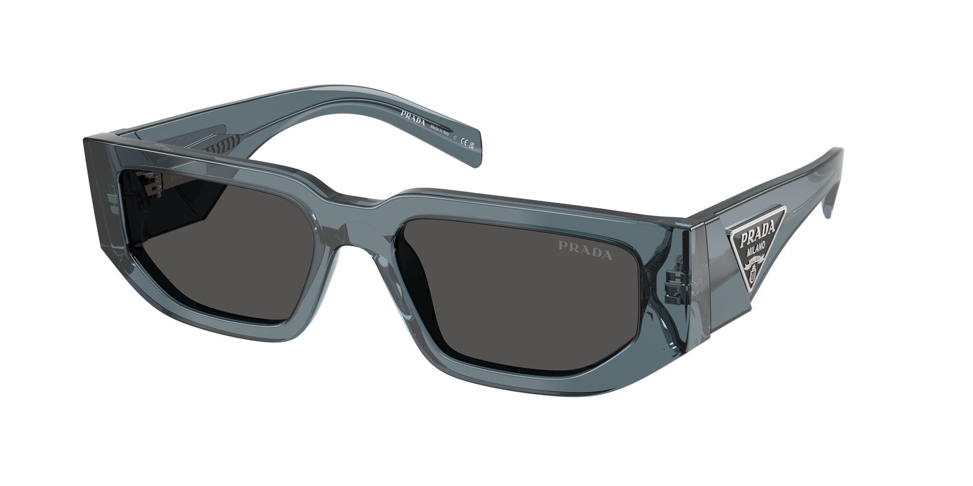 Prada Uomo Prada PR 09ZS 17T08Z Occhiali da sole Acetato Blu Grigio Squadrata Normale Prada Uomo Prada PR 09ZS 17T08Z Occhiali da sole Acetato Blu Grigio Squadrata Normale