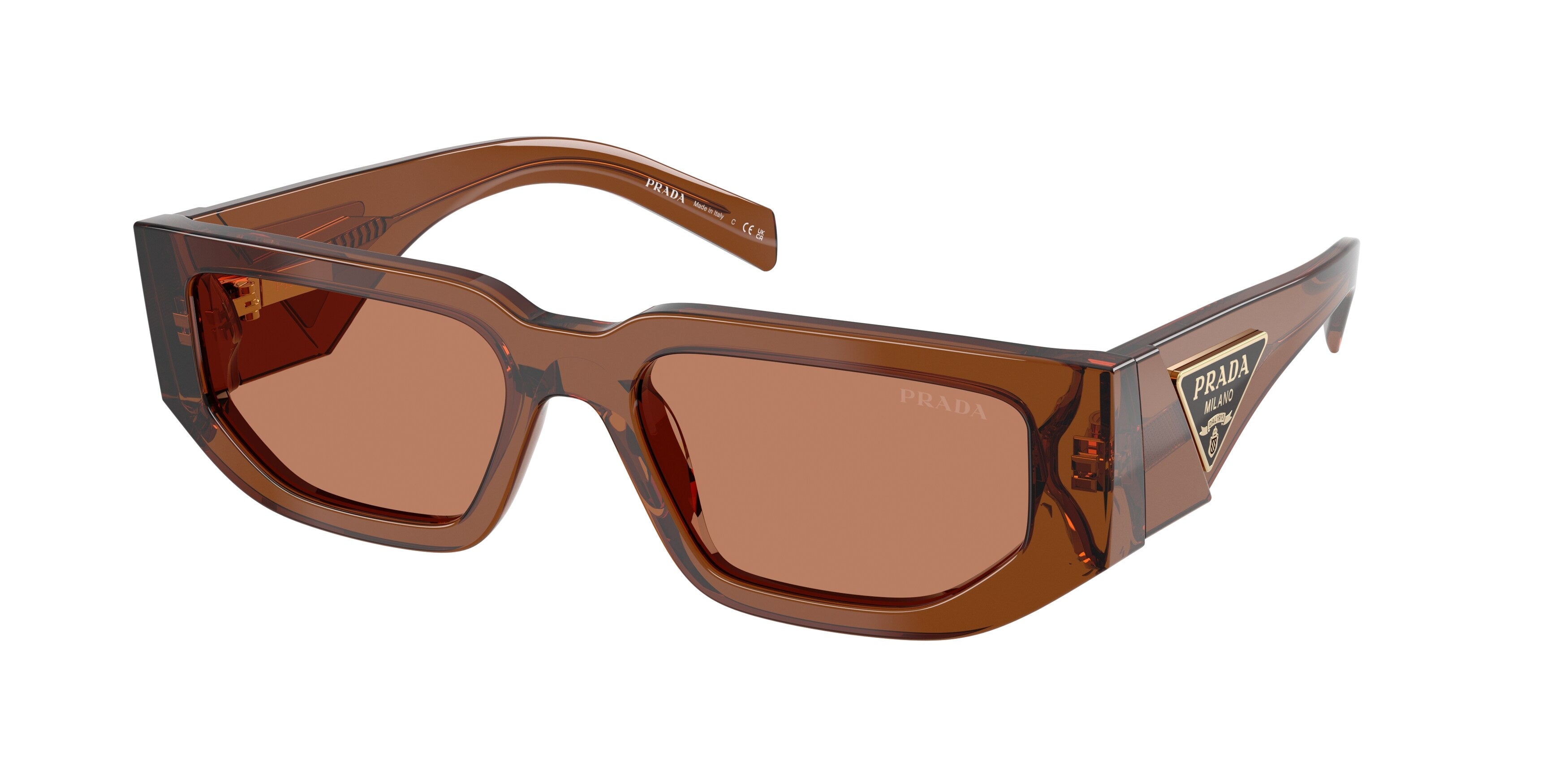 Prada Uomo Prada PR 09ZS 20H90Q Occhiali da sole Acetato Marrone Marrone Squadrata Normale