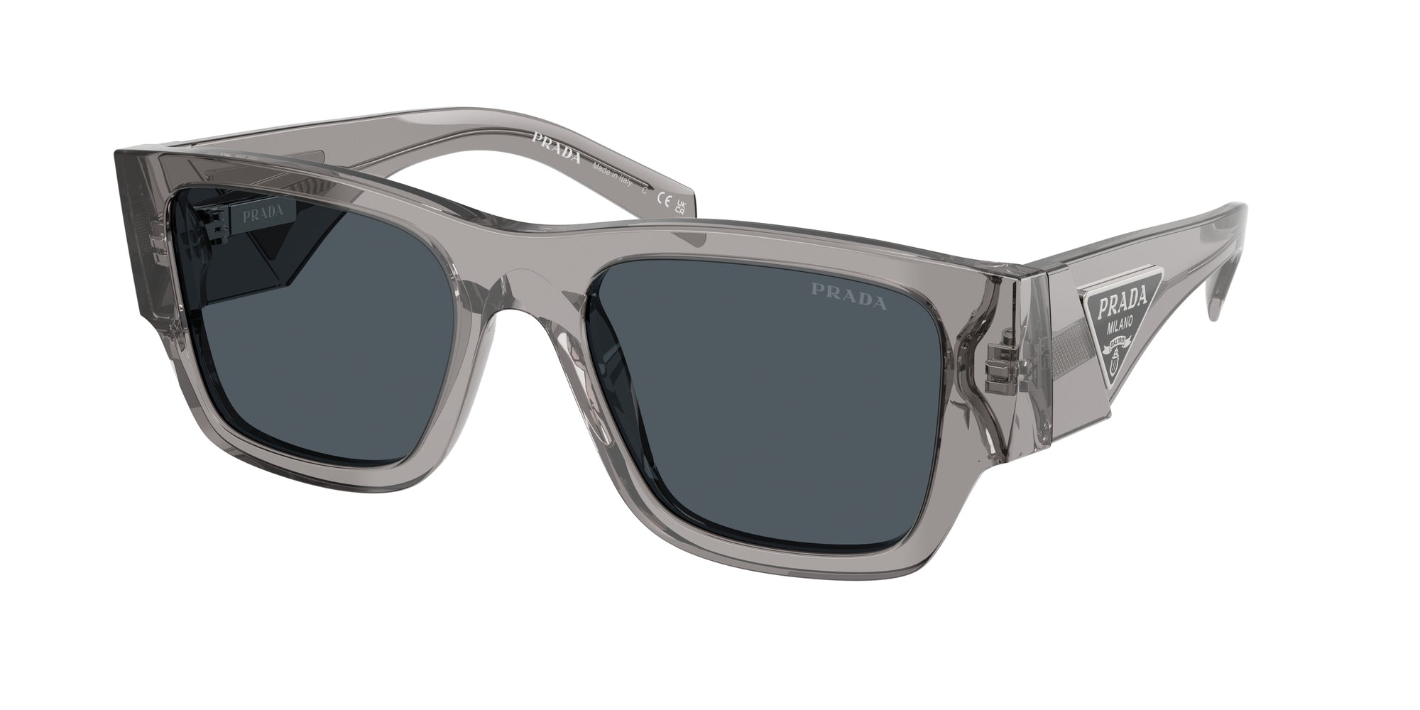 Prada Uomo Prada PR 10ZS 16Z70B Occhiali da sole Acetato Grigio Grigio Pillow Normale