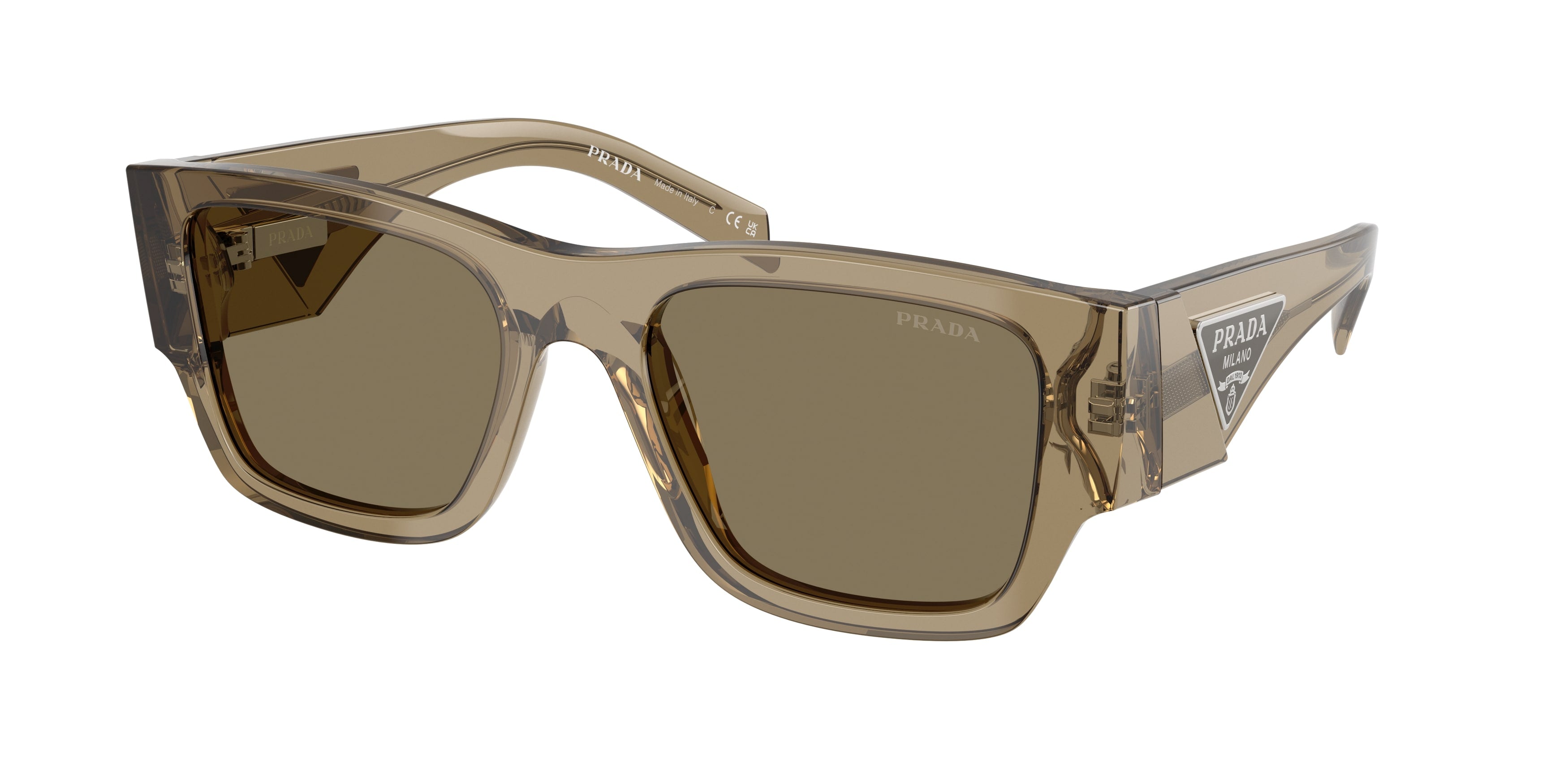 Prada Uomo Prada PR 10ZS 22H90F Occhiali da sole Acetato Marrone Marrone Pillow Normale Prada Uomo Prada PR 10ZS 22H90F Occhiali da sole Acetato Marrone Marrone Pillow Normale