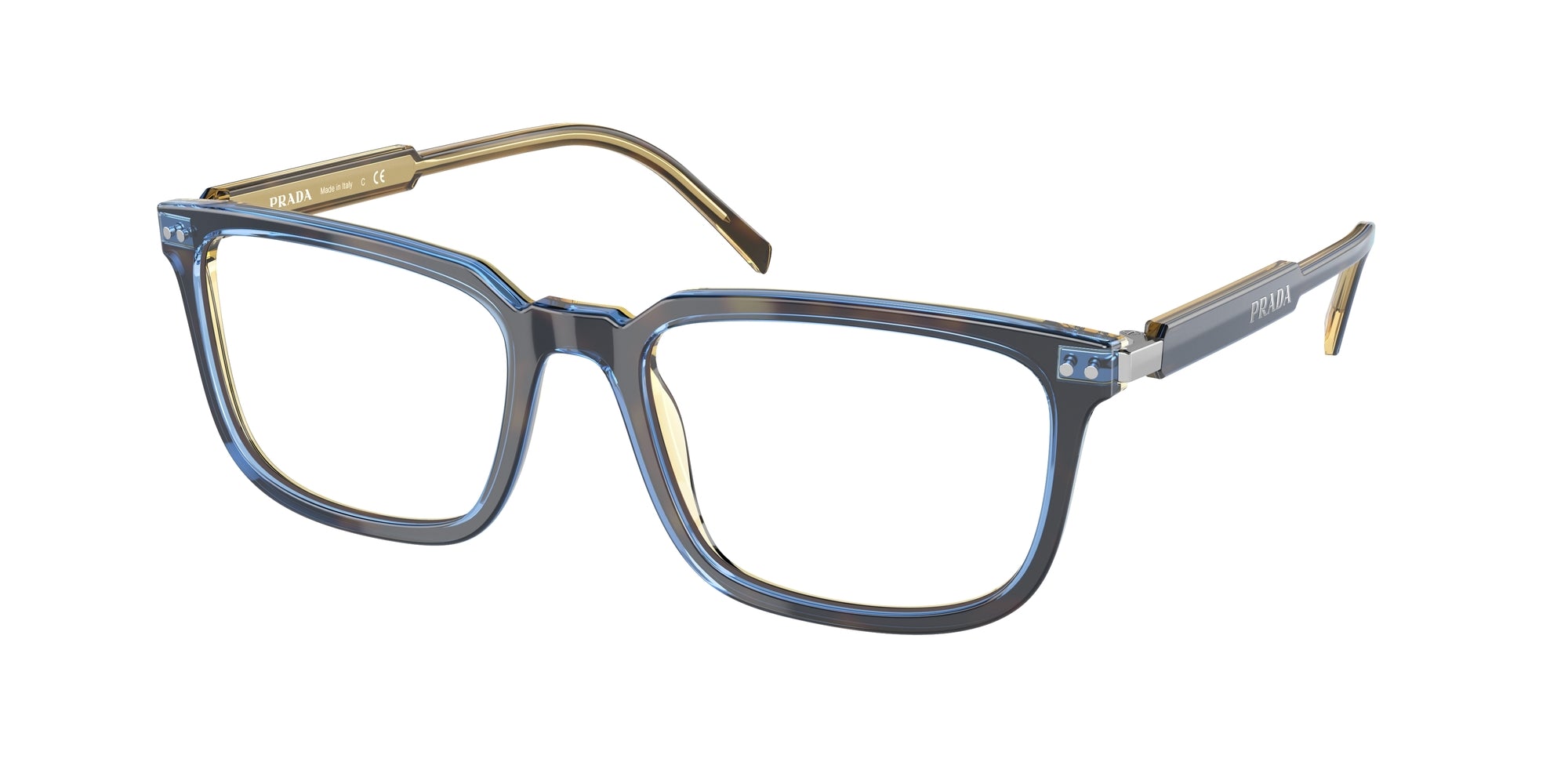 Prada Uomo Prada PR 13YV ZXH1O1 Montature da vista Acetato Tartaruga Trasparente Squadrata Normale Prada Uomo Prada PR 13YV ZXH1O1 Montature da vista Acetato Tartaruga Trasparente Squadrata Normale