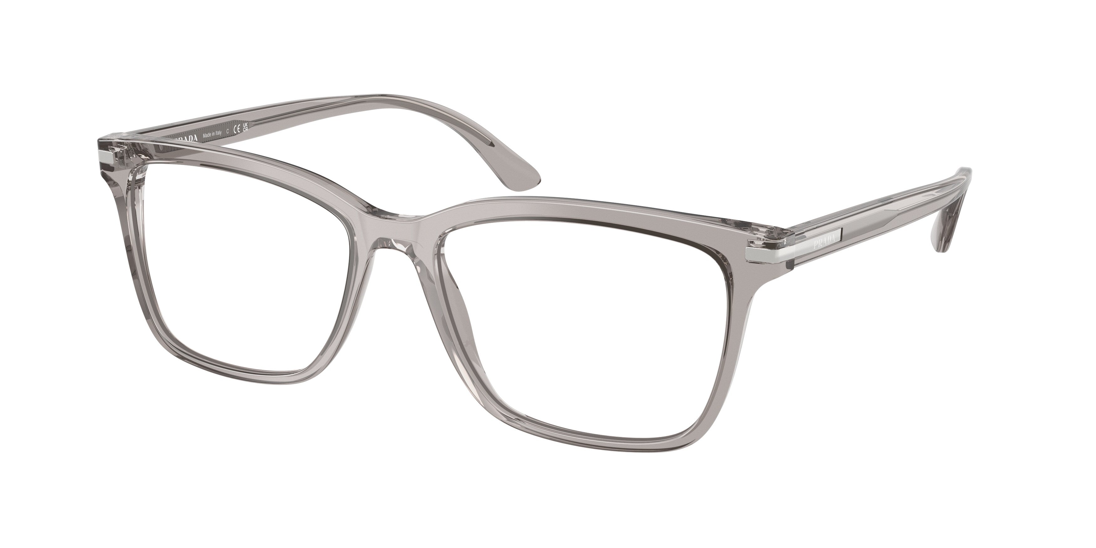 Prada Uomo Prada PR 14WV 10J1O1 Montature da vista Acetato Grigio Squadrata Normale Prada Uomo Prada PR 14WV 10J1O1 Montature da vista Acetato Grigio Squadrata Normale