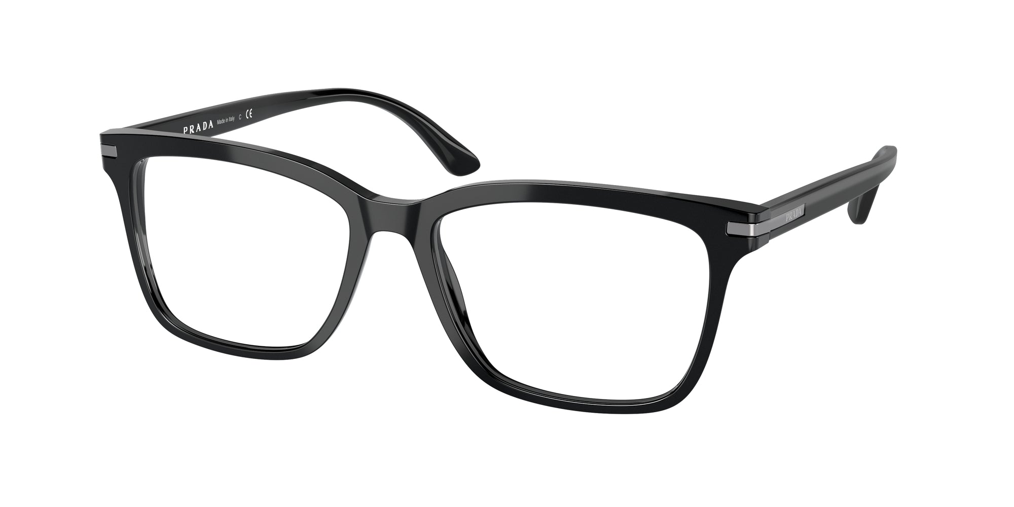 Prada Uomo Prada PR 14WV 1AB1O1 Montature da vista Acetato Nero Squadrata Normale