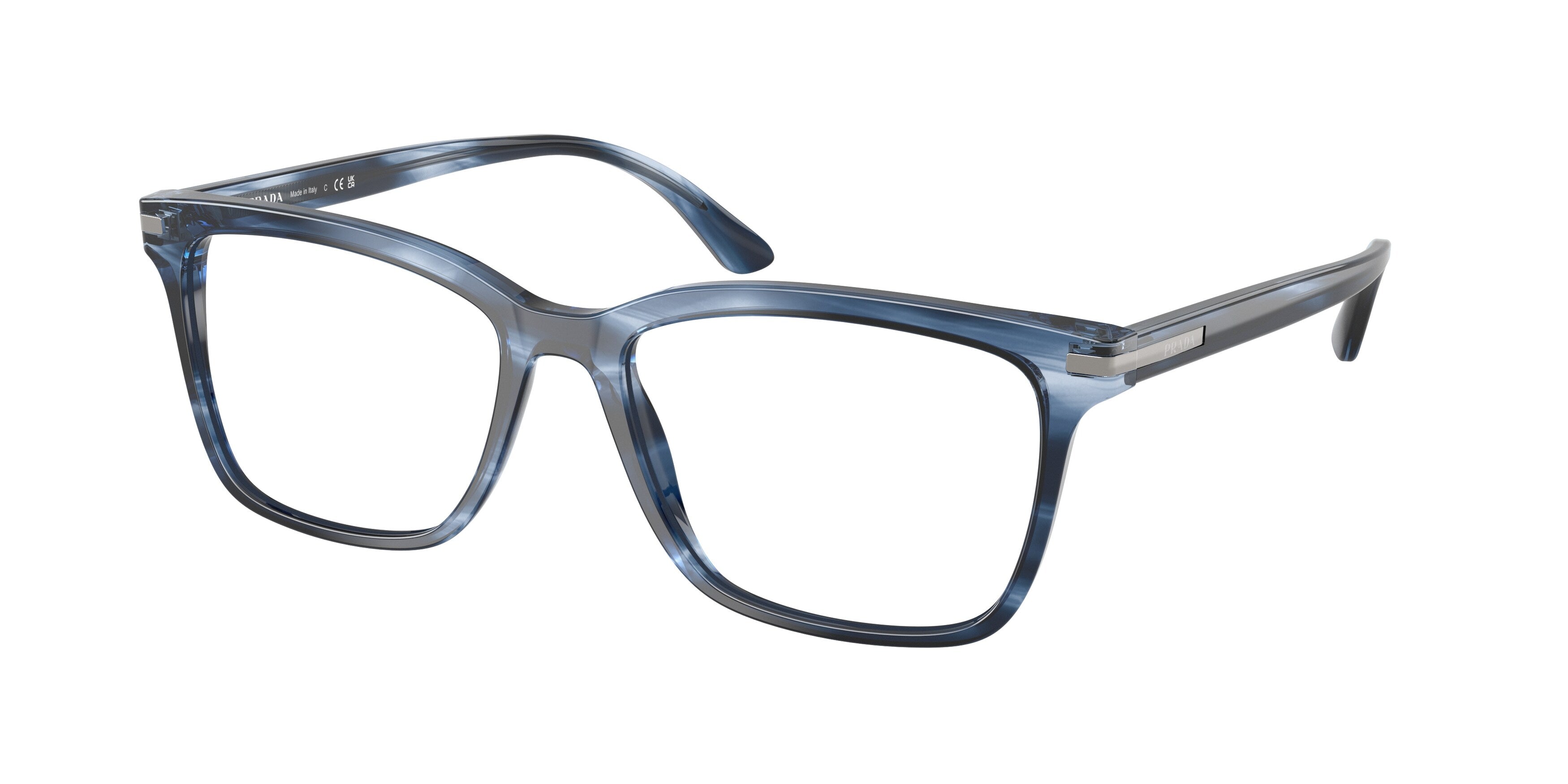 Prada Uomo Prada PR 14WV 26F1O1 Montature da vista Acetato Blu Squadrata Normale