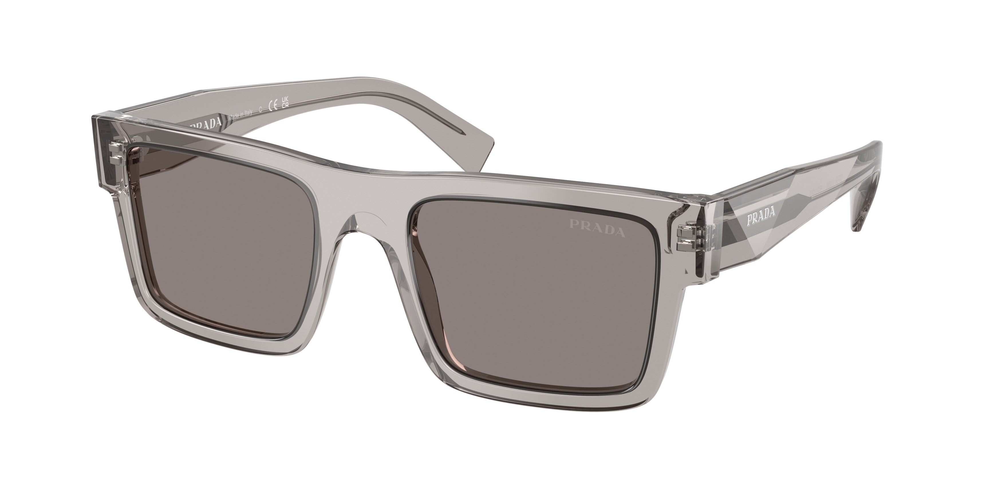 Prada Uomo Prada PR 19WS 10J80Q Occhiali da sole Acetato Grigio Grigio Squadrata Normale
