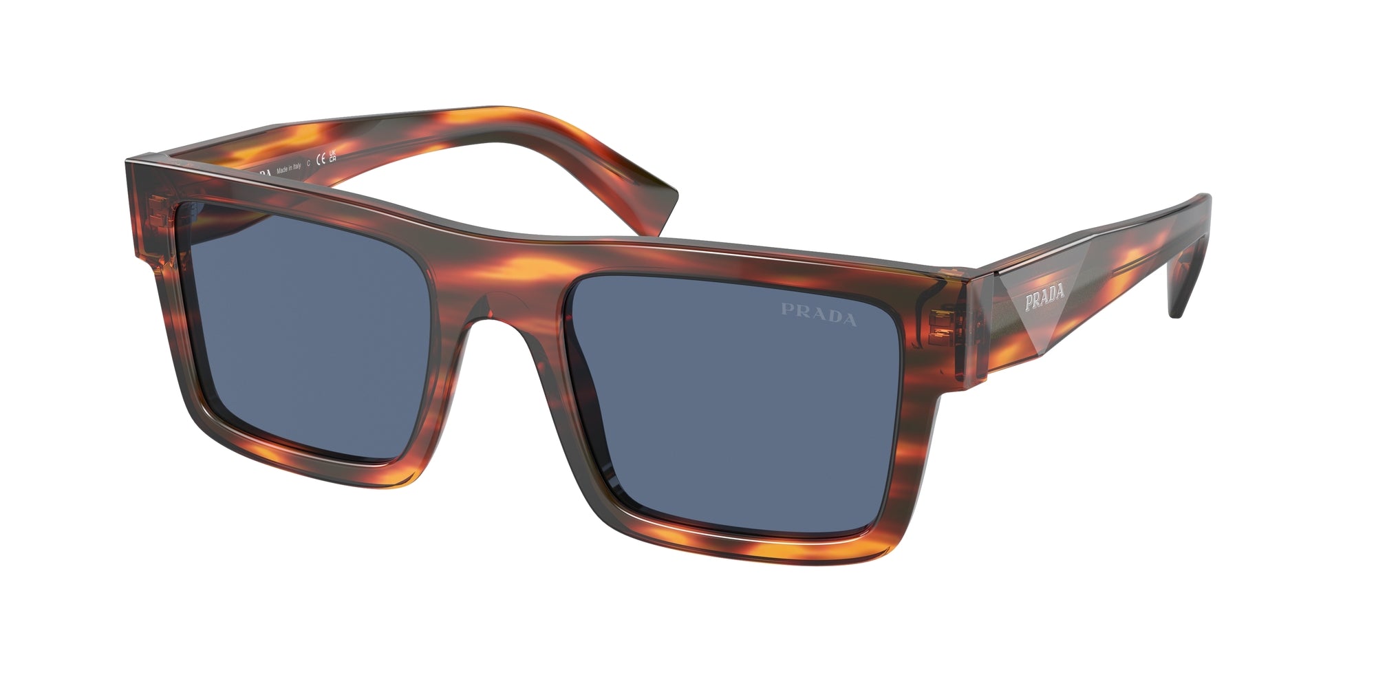 Prada Uomo Prada PR 19WS 17R06A Occhiali da sole Acetato Marrone Blu Squadrata Normale Prada Uomo Prada PR 19WS 17R06A Occhiali da sole Acetato Marrone Blu Squadrata Normale