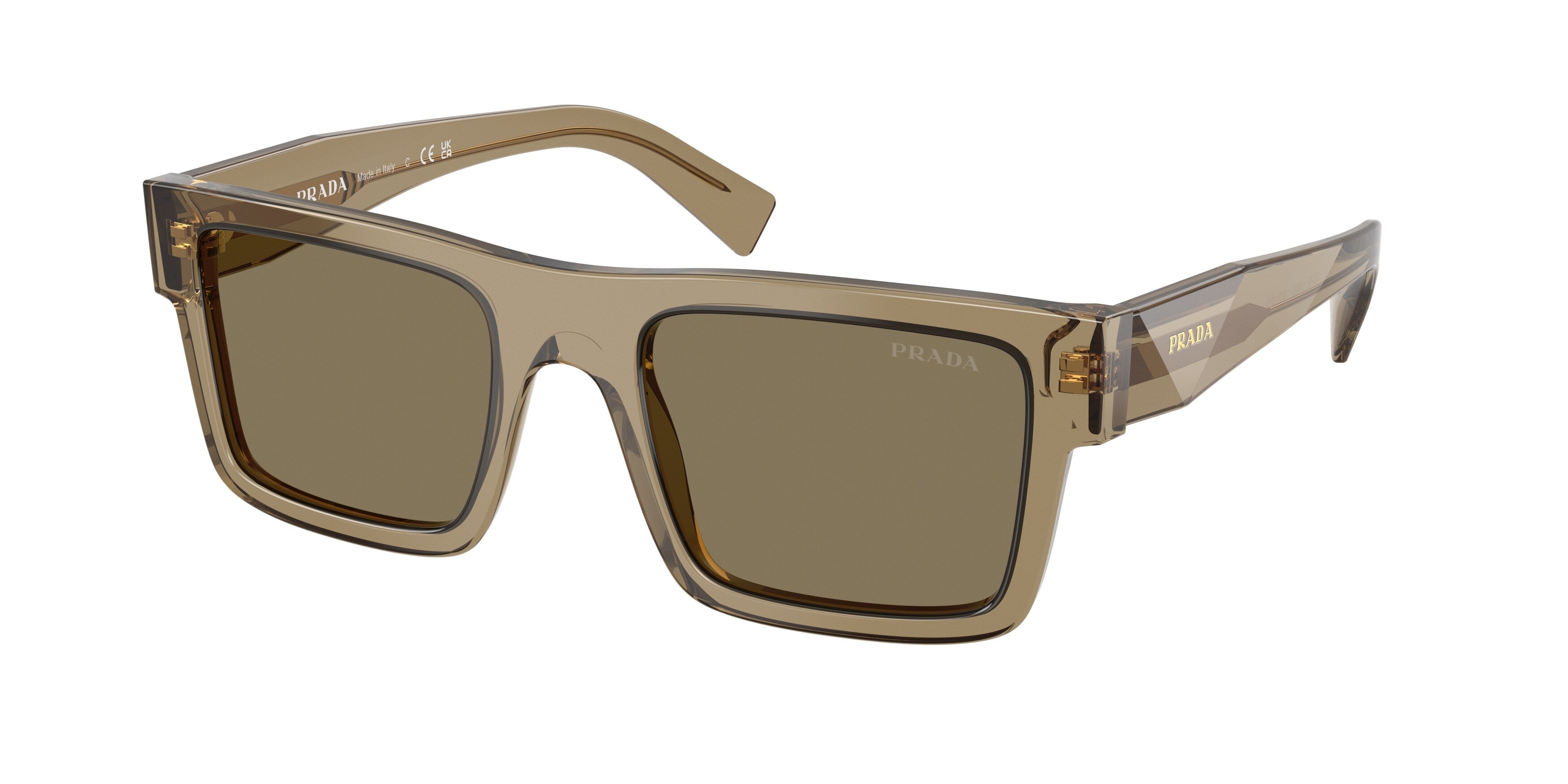 Prada Uomo Prada PR 19WS 29E90F Occhiali da sole Acetato Marrone Squadrata Normale Prada Uomo Prada PR 19WS 29E90F Occhiali da sole Acetato Marrone Squadrata Normale
