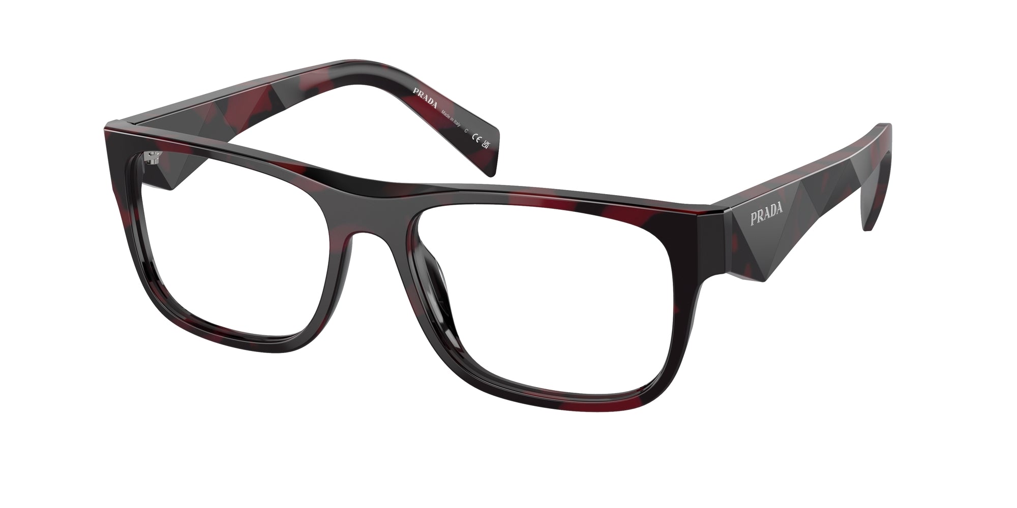 Prada Uomo Prada PR 22ZV 16L1O1 Montature da vista Acetato Rosso Trasparente Pillow Normale Prada Uomo Prada PR 22ZV 16L1O1 Montature da vista Acetato Rosso Trasparente Pillow Normale