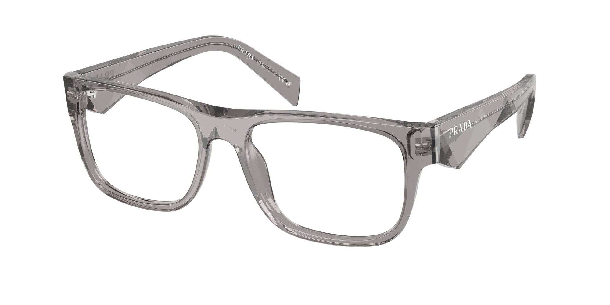 Prada Uomo Prada PR 22ZV 16Z1O1 Montature da vista Acetato Grigio Pillow Normale