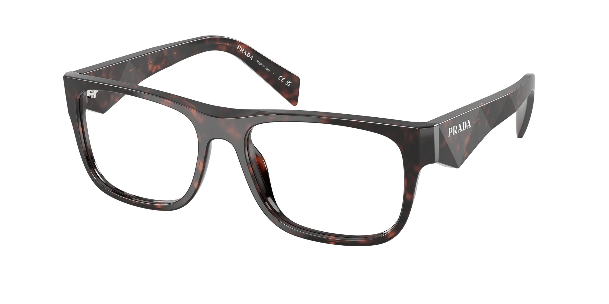 Prada Uomo Prada PR 22ZV 17N1O1 Montature da vista Acetato Tartaruga Pillow Normale Prada Uomo Prada PR 22ZV 17N1O1 Montature da vista Acetato Tartaruga Pillow Normale