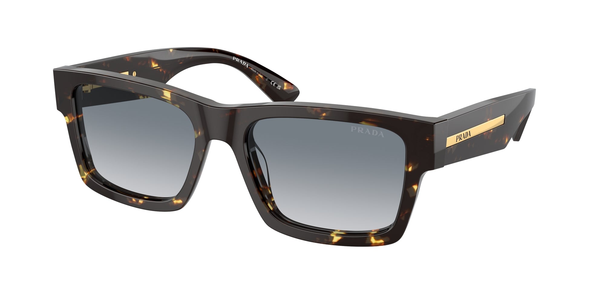 Prada Uomo Prada PR 25ZS 16R30F Occhiali da sole Acetato Marrone Grigio Squadrata Normale Sfumato