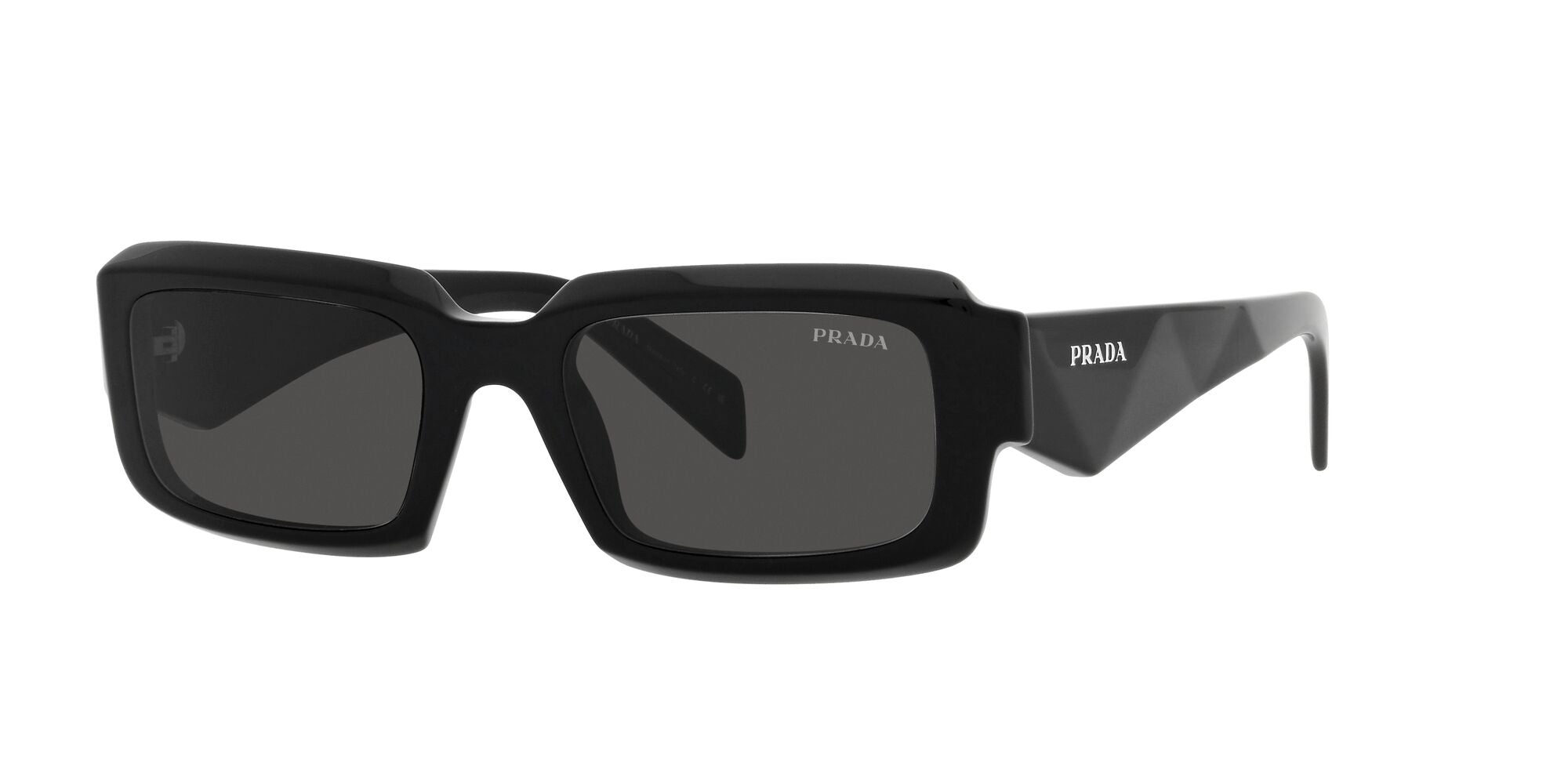 Prada Uomo Prada PR 27ZS 16K08Z Occhiali da sole Acetato Nero Grigio Geometrica Normale