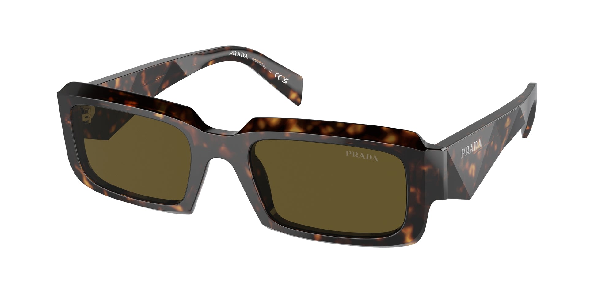 Prada Uomo Prada PR 27ZS 19J09Z Occhiali da sole Acetato Verde Marrone Geometrica Normale