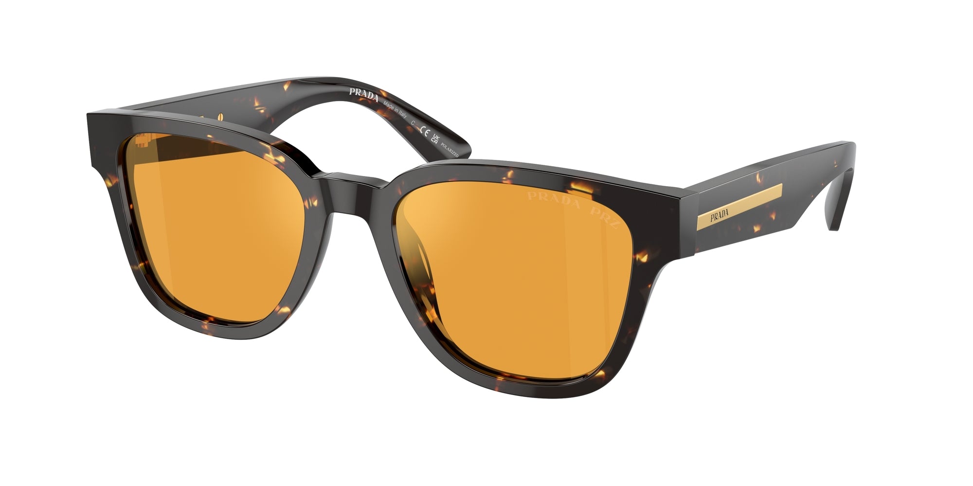 Prada Uomo Prada PR A04S 16O20C Occhiali da sole Acetato Marrone Giallo Pillow Polarizzata Antiriflesso Prada Uomo Prada PR A04S 16O20C Occhiali da sole Acetato Marrone Giallo Pillow Polarizzata Antiriflesso