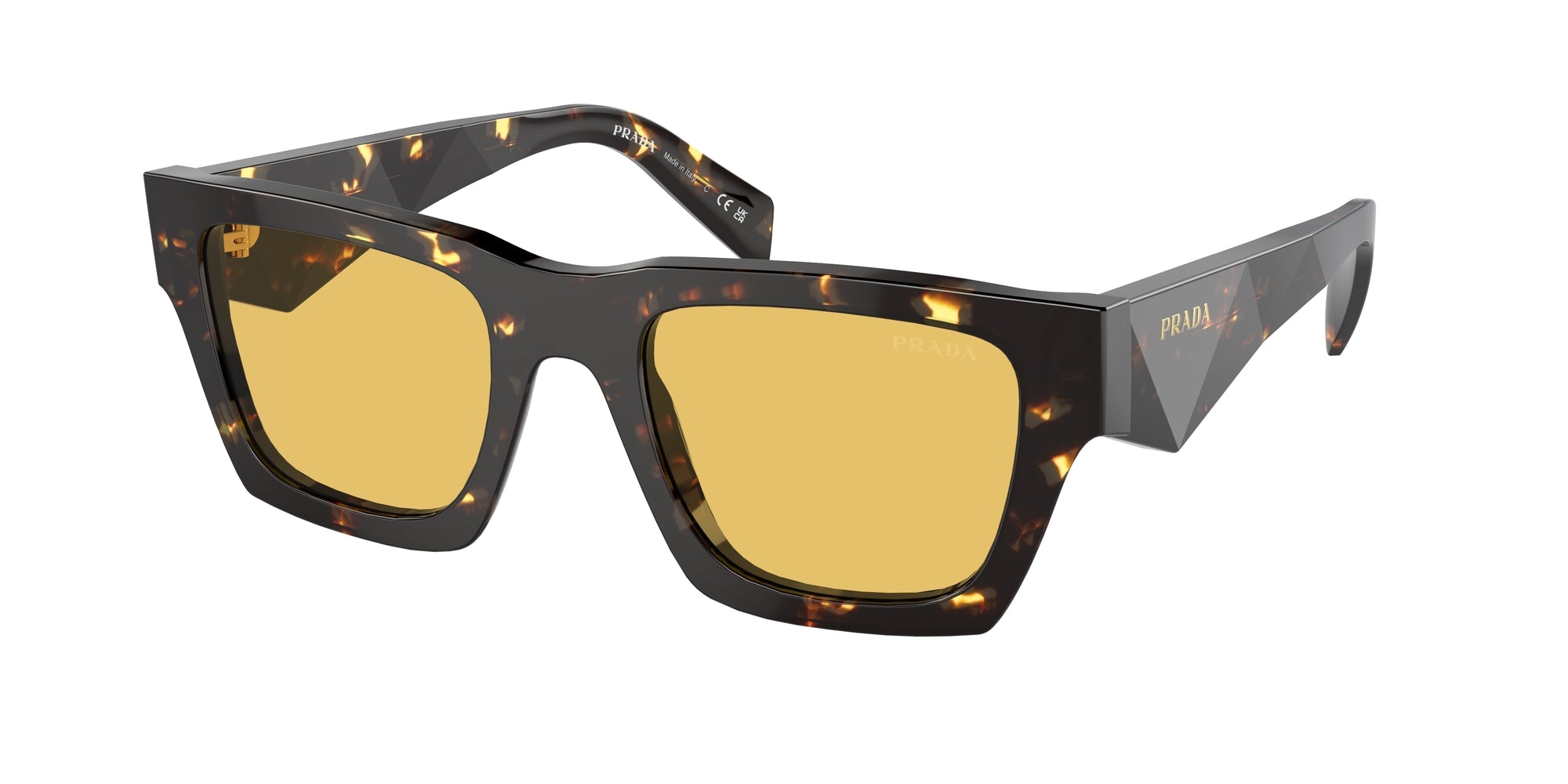 Prada Uomo Prada PR A06S 16O10C Occhiali da sole Acetato Marrone Giallo Pillow Normale Prada Uomo Prada PR A06S 16O10C Occhiali da sole Acetato Marrone Giallo Pillow Normale