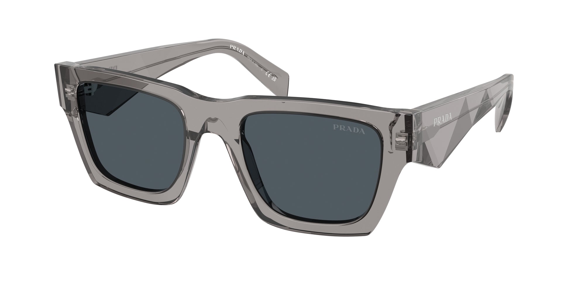 Prada Uomo Prada PR A06S 16Z70B Occhiali da sole Acetato Grigio Grigio Pillow Normale