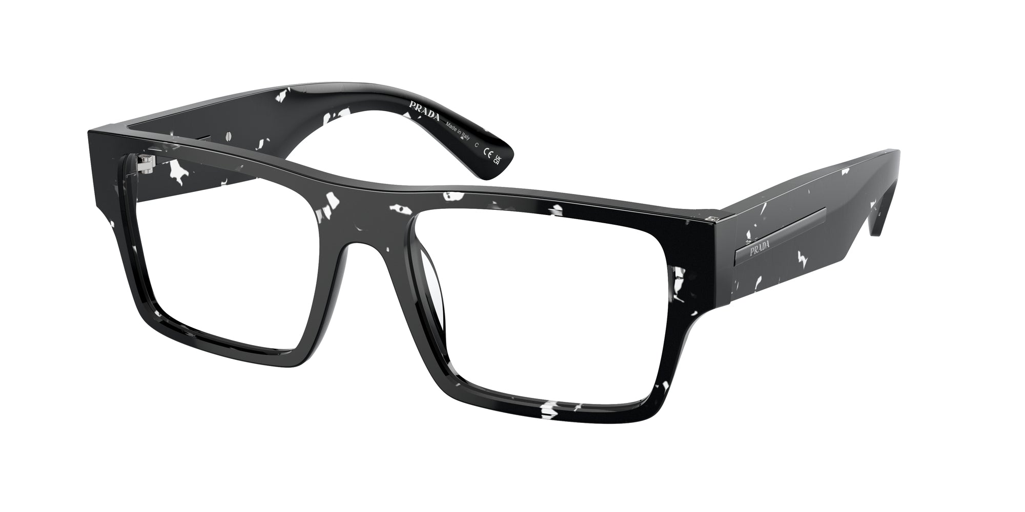 Prada Uomo Prada PR A08V 15O1O1 Montature da vista Acetato Marrone Trasparente Squadrata Normale Prada Uomo Prada PR A08V 15O1O1 Montature da vista Acetato Marrone Trasparente Squadrata Normale