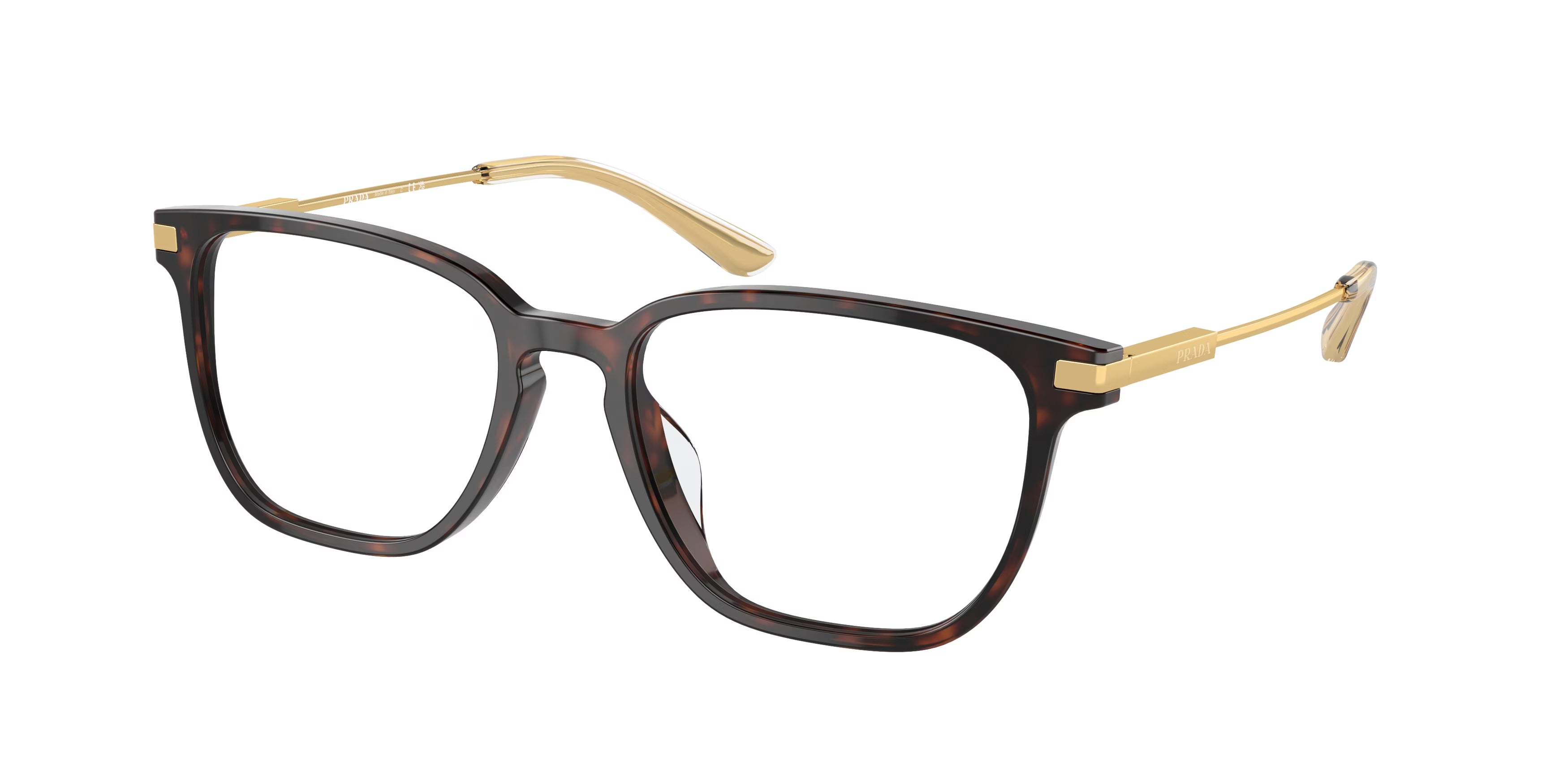 Prada Uomo Prada PR A12VD 16N1O1 Montature da vista Acetato Marrone Trasparente Pillow Normale