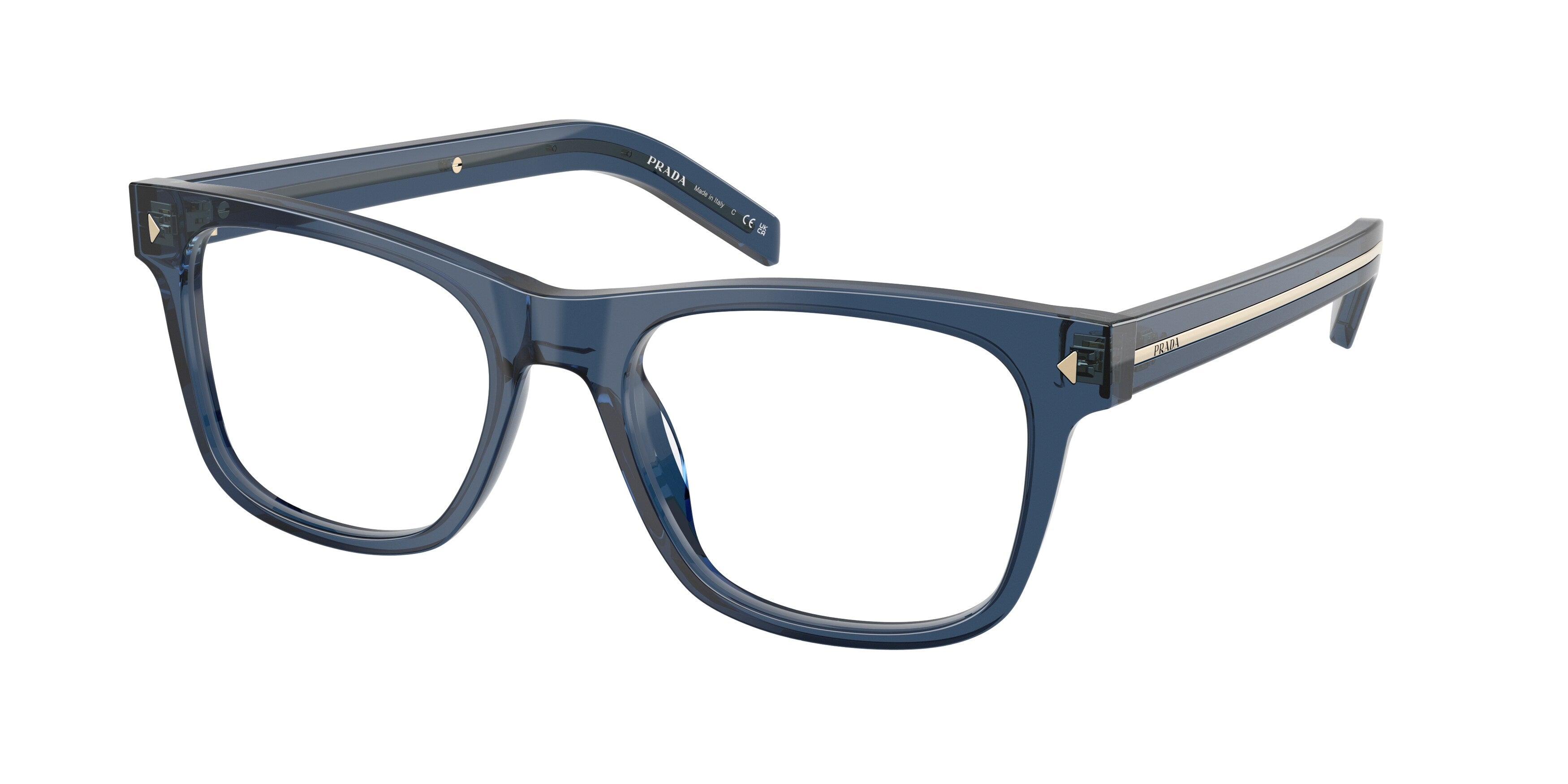 Prada Uomo Prada PR A13V 08Q1O1 Montature da vista Acetato Grigio Pillow Normale