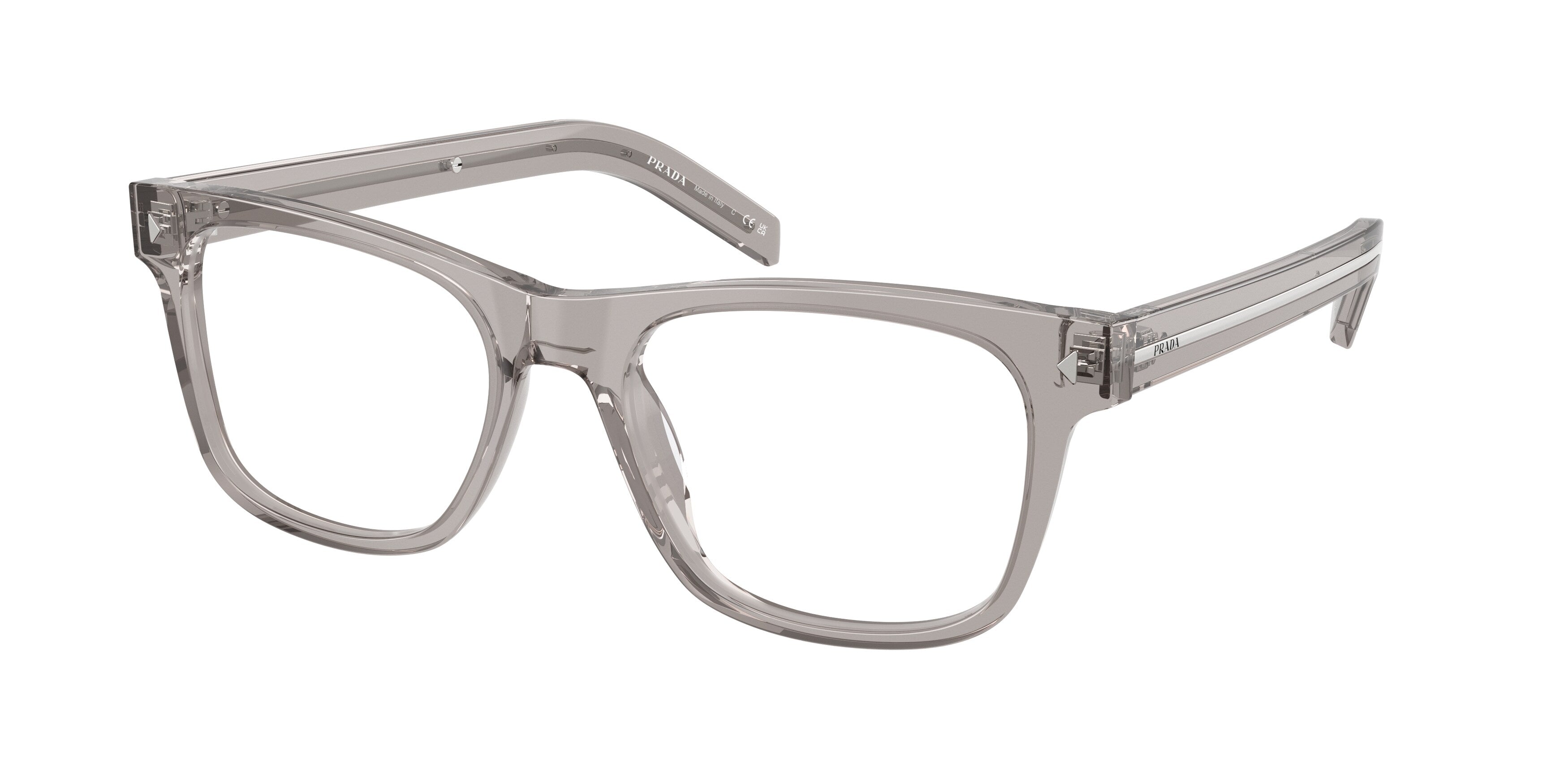 Prada Uomo Prada PR A13V 10J1O1 Montature da vista Acetato Grigio Pillow Normale Prada Uomo Prada PR A13V 10J1O1 Montature da vista Acetato Grigio Pillow Normale
