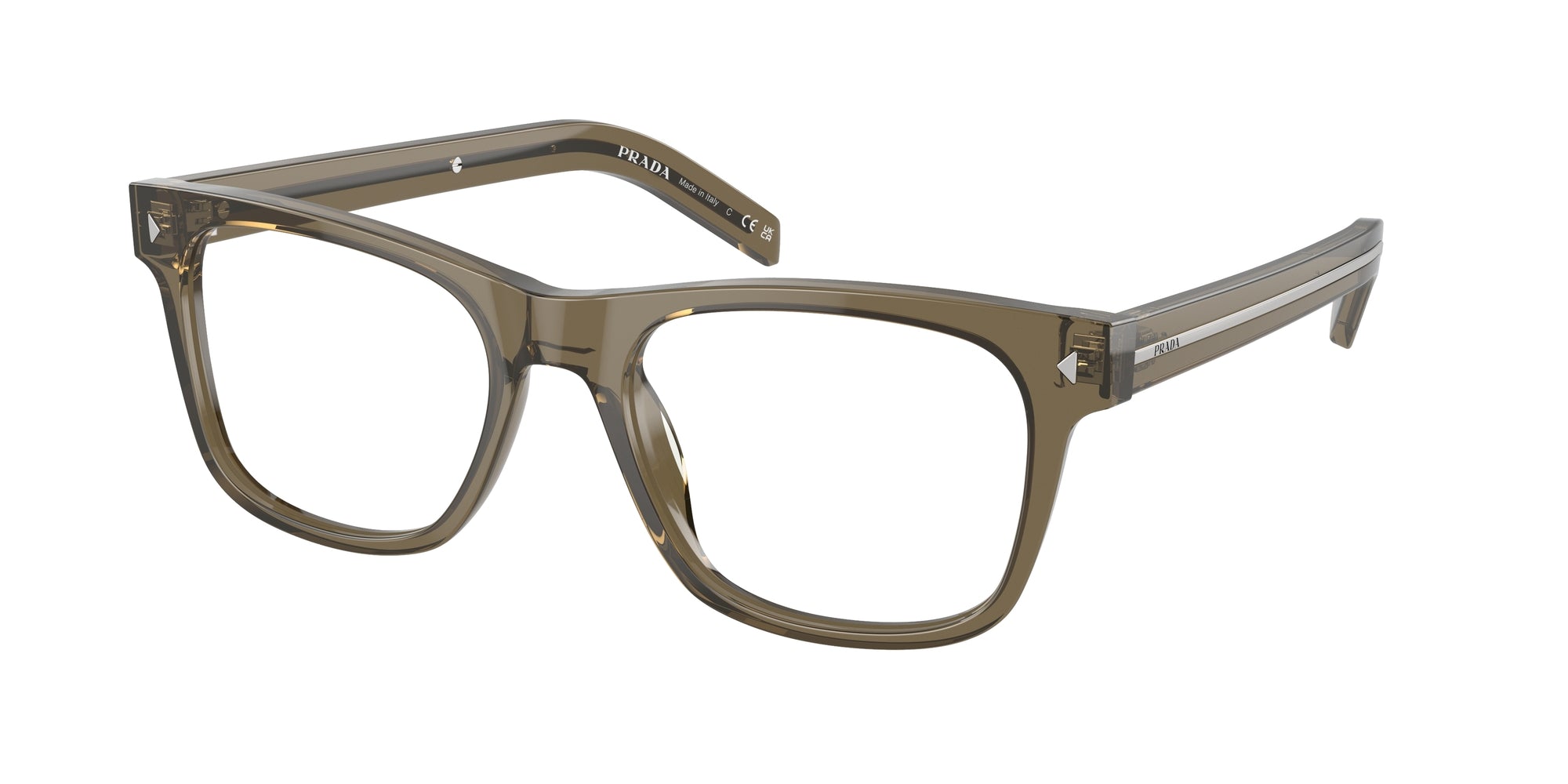 Prada Uomo Prada PR A13V 18T1O1 Montature da vista Acetato Marrone Pillow Normale Prada Uomo Prada PR A13V 18T1O1 Montature da vista Acetato Marrone Pillow Normale