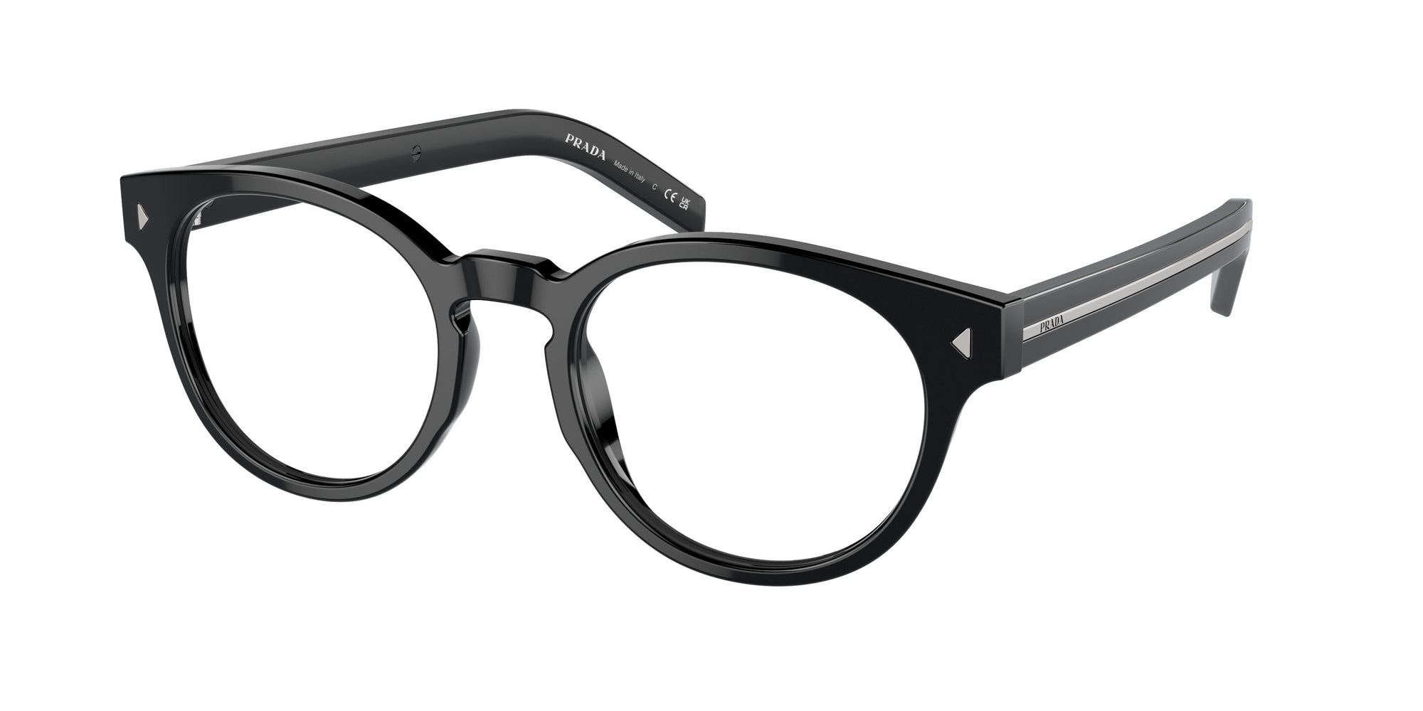 Prada Uomo Prada PR A14V 16K1O1 Montature da vista Acetato Nero Trasparente Pantos Normale Prada Uomo Prada PR A14V 16K1O1 Montature da vista Acetato Nero Trasparente Pantos Normale
