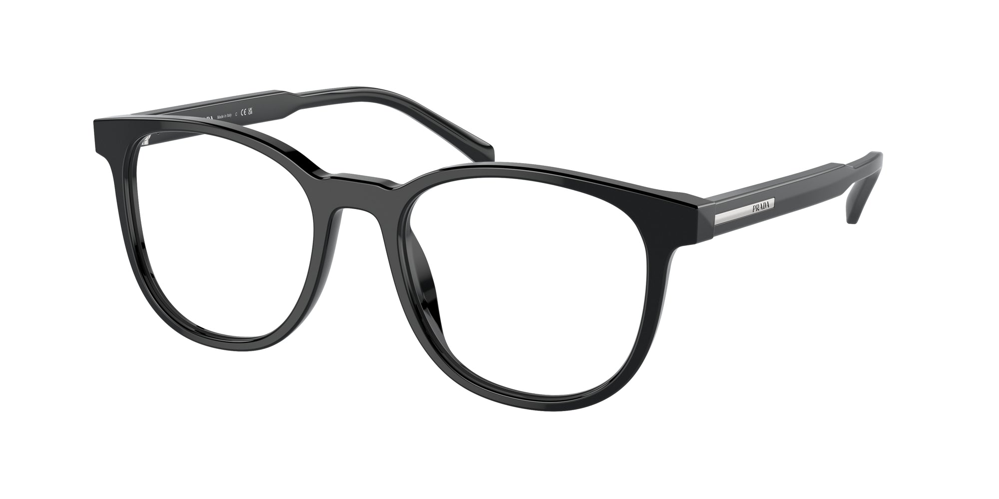 Prada Uomo Prada PR A15V 16K1O1 Montature da vista Acetato Nero Pantos Normale