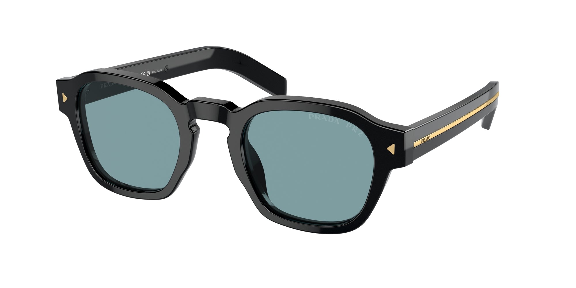 Prada Uomo Prada PR A16S 16K04D Occhiali da sole Acetato Nero Verde Pantos Polarizzata Antiriflesso