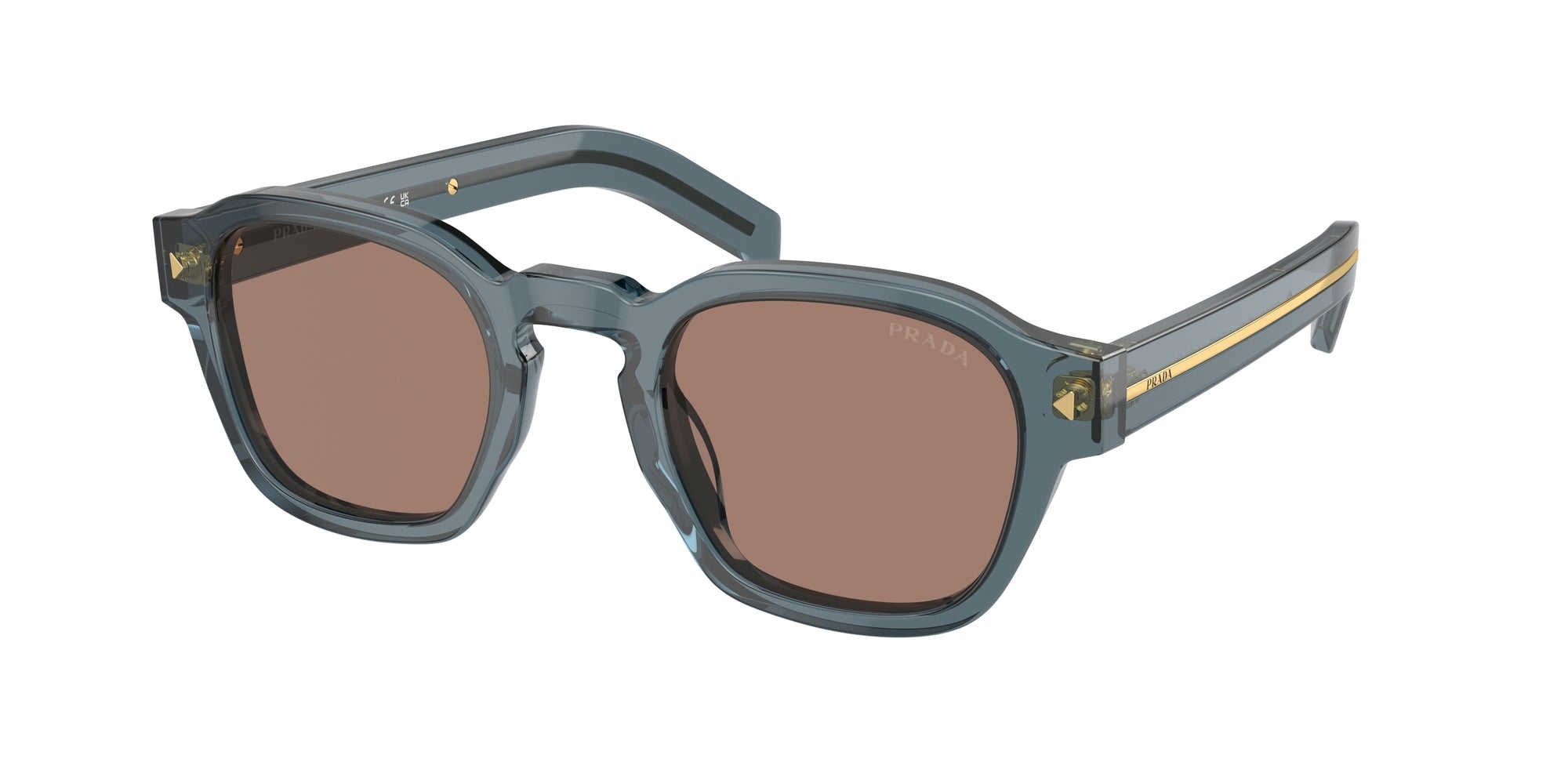 Prada Uomo Prada PR A16S 17T05D Occhiali da sole Acetato Blu Marrone Pantos Normale Prada Uomo Prada PR A16S 17T05D Occhiali da sole Acetato Blu Marrone Pantos Normale