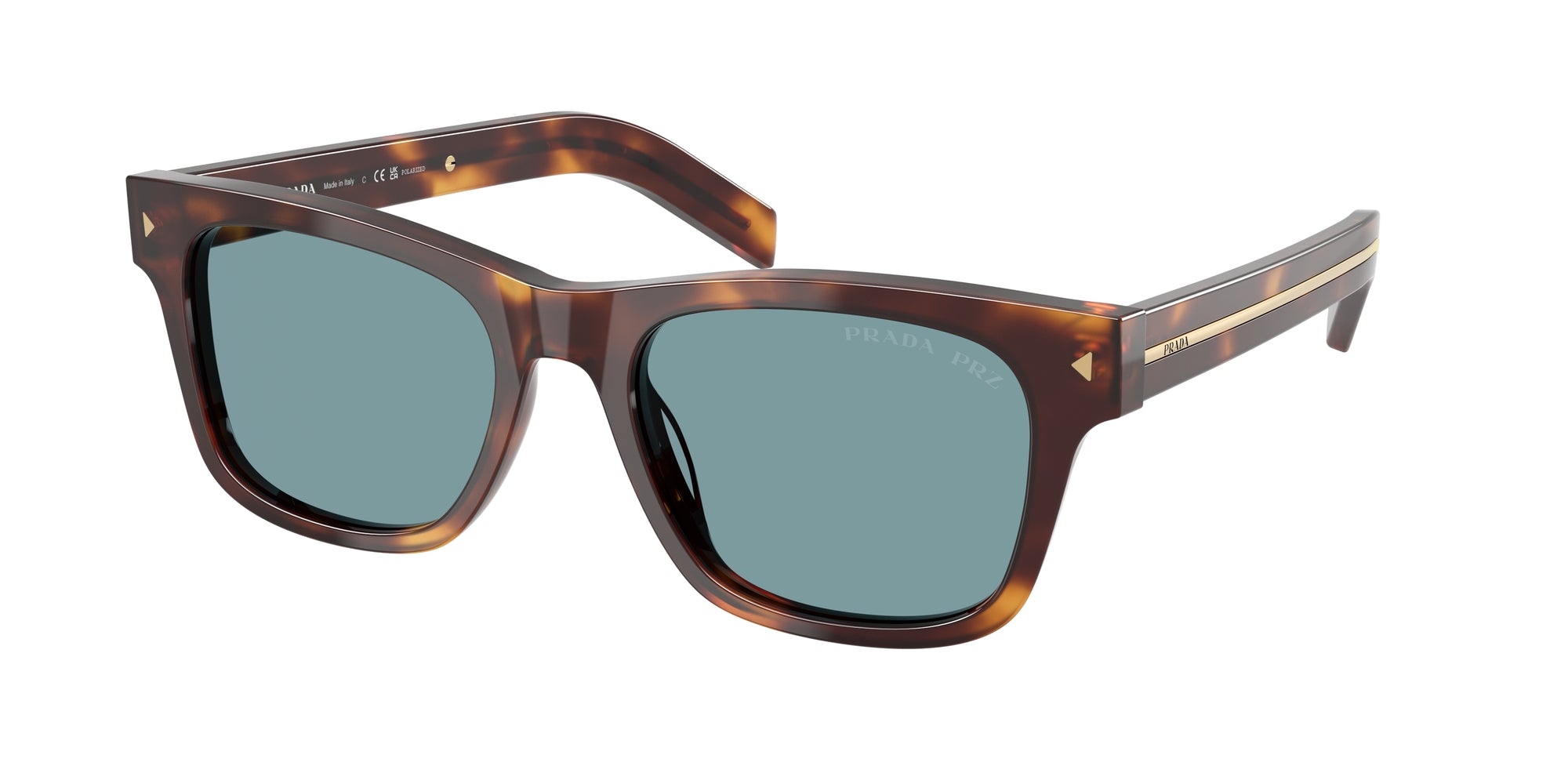 Prada Uomo Prada PR A17S 15W04D Occhiali da sole Acetato Tartaruga Verde Squadrata Polarizzata Prada Uomo Prada PR A17S 15W04D Occhiali da sole Acetato Tartaruga Verde Squadrata Polarizzata