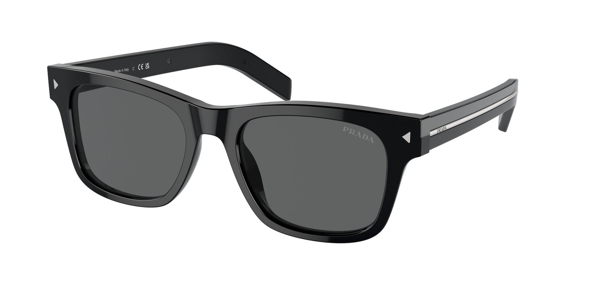 Prada Uomo Prada PR A17S 16K731 Occhiali da sole Acetato Nero Grigio Squadrata Normale