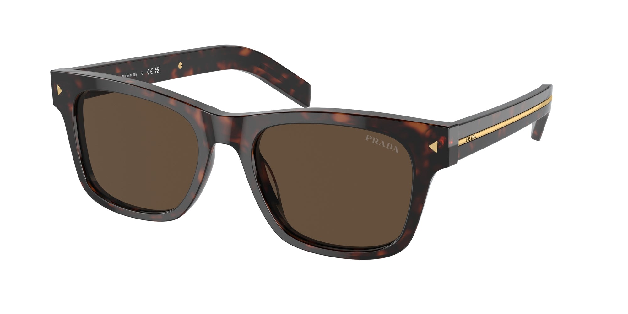 Prada Uomo Prada PR A17S 17N70F Occhiali da sole Acetato Tartaruga Marrone Squadrata Normale Antiriflesso