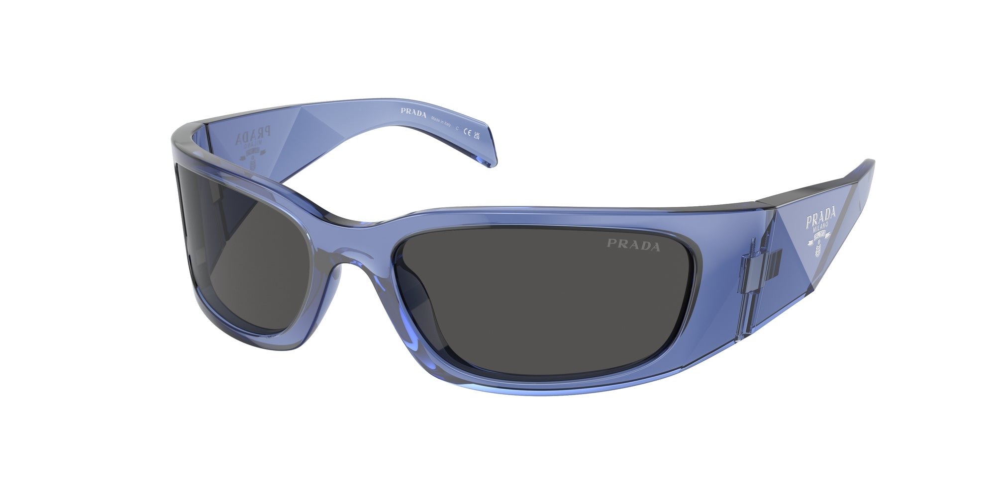 Prada Uomo Prada PR A19S 15R5S0 Occhiali da sole Acetato Viola Grigio Farfalla Normale