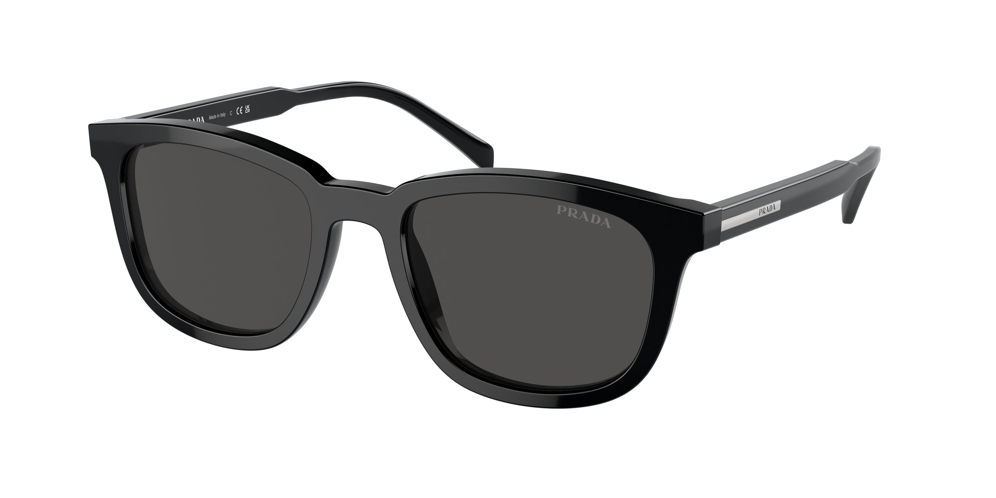 Prada Uomo Prada PR A21S 16K08Z Occhiali da sole Acetato Nero Grigio Pillow Normale