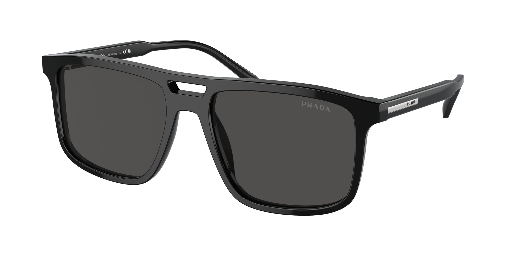 Prada Uomo Prada PR A22S 16K08Z Occhiali da sole Acetato Nero Grigio Squadrata Normale